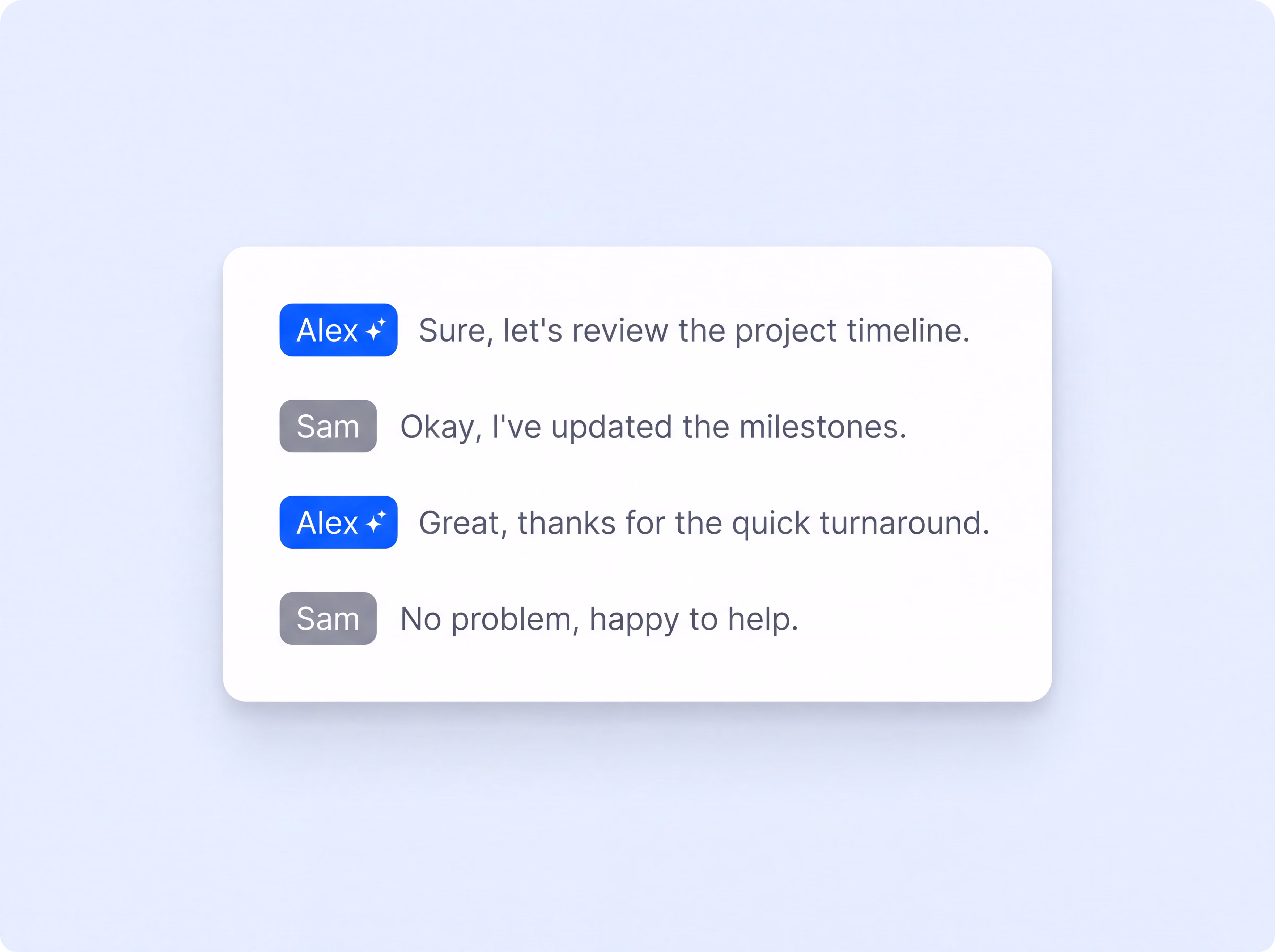 Transcript lines with speaker labels in HappyScribe