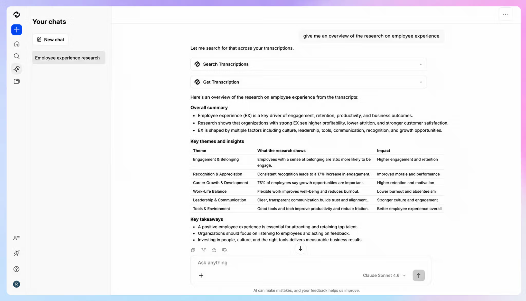 Query across all your meetings using HappyScribe AI Chat