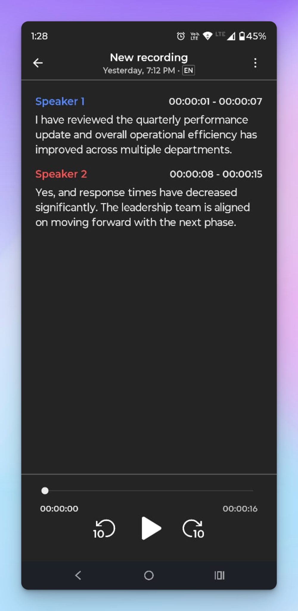 Use HappyScribe Android app to transcribe audio accurately