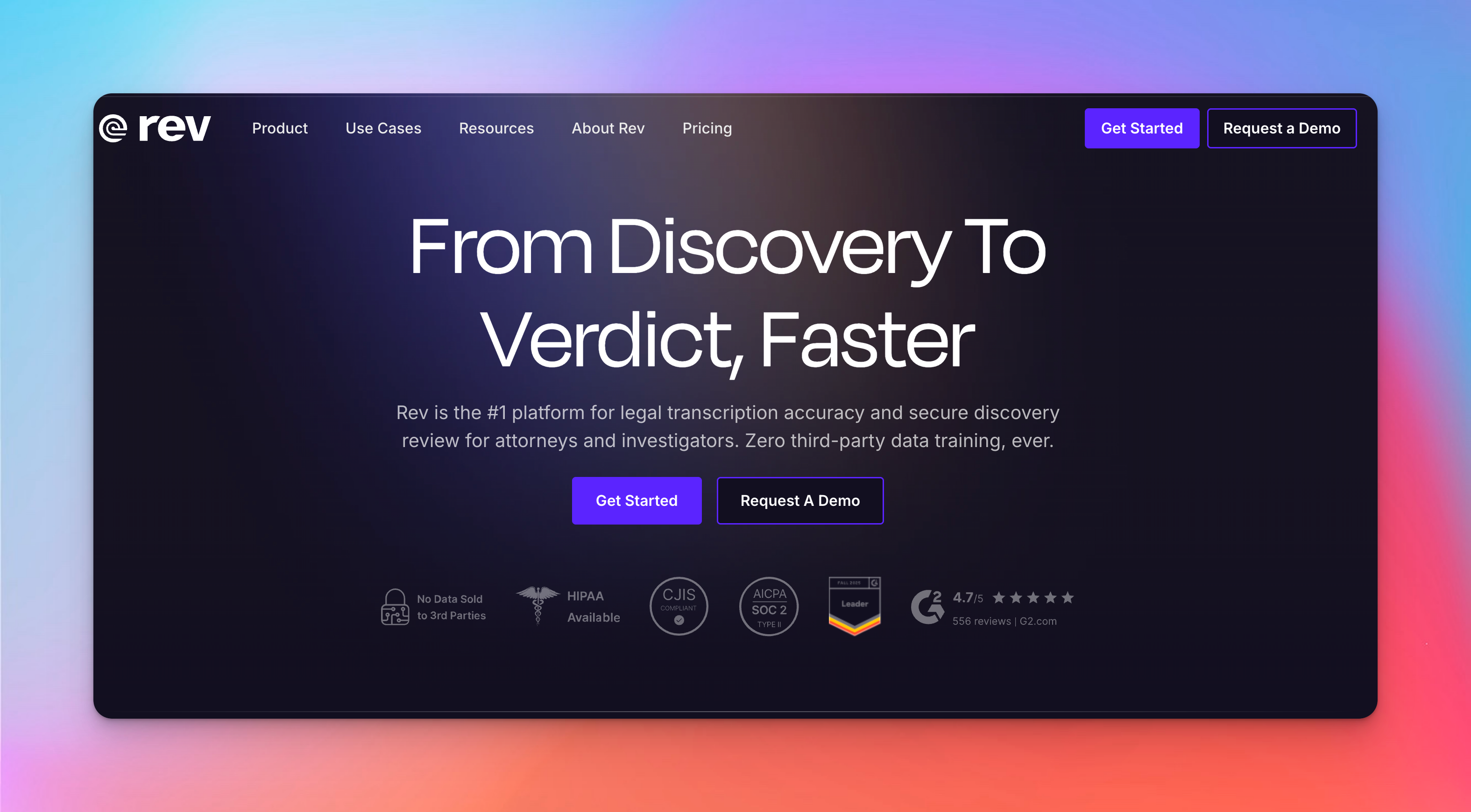 rev homepage screenshot