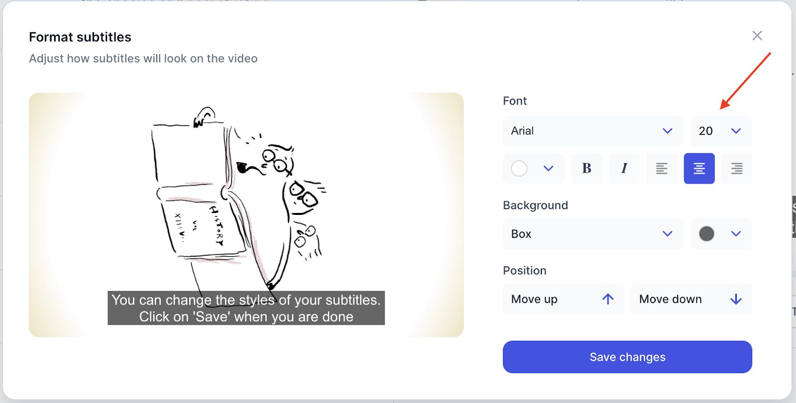 Format subtitles