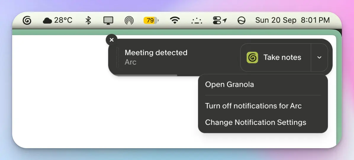 Bot-free note taker auto detects calls