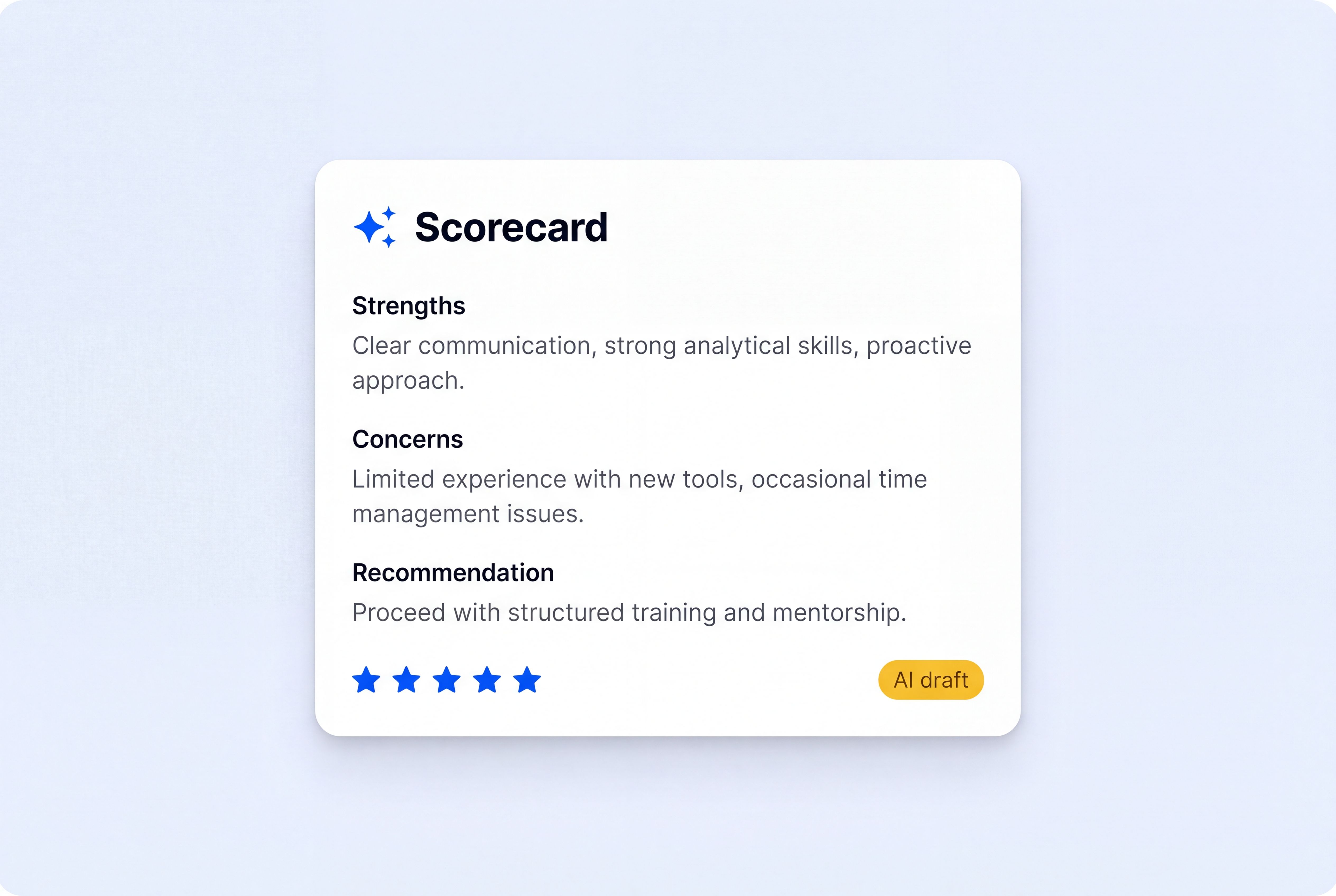Scorecard generator mockup