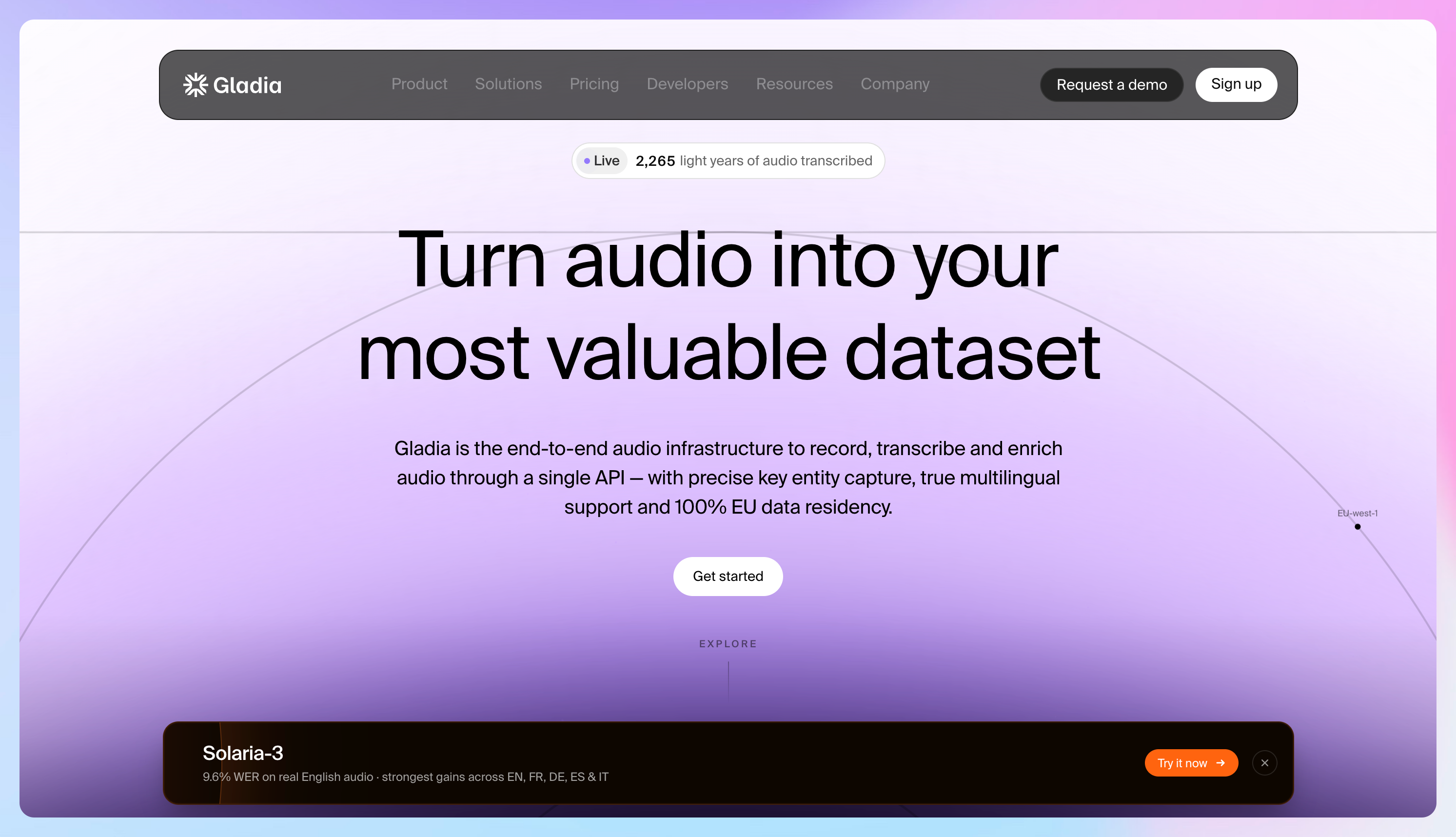 Gladia: Free audio transcription software