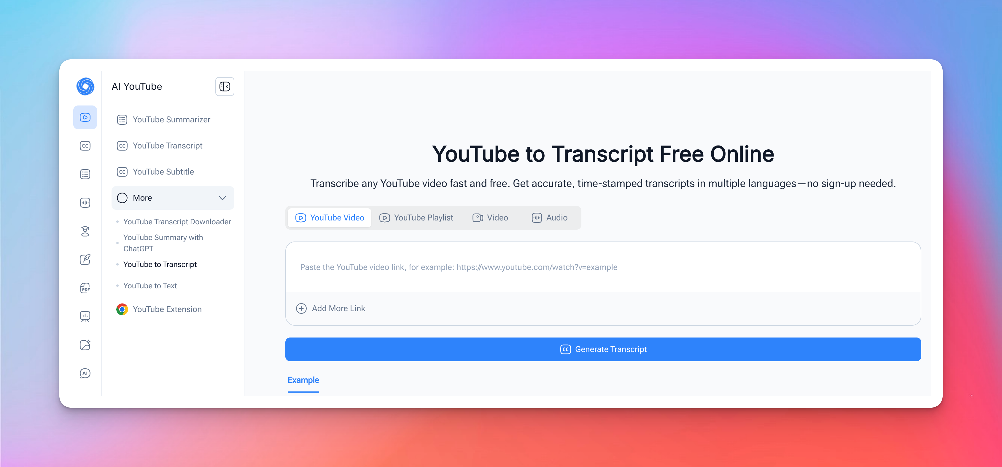 notegpt youtube transcript