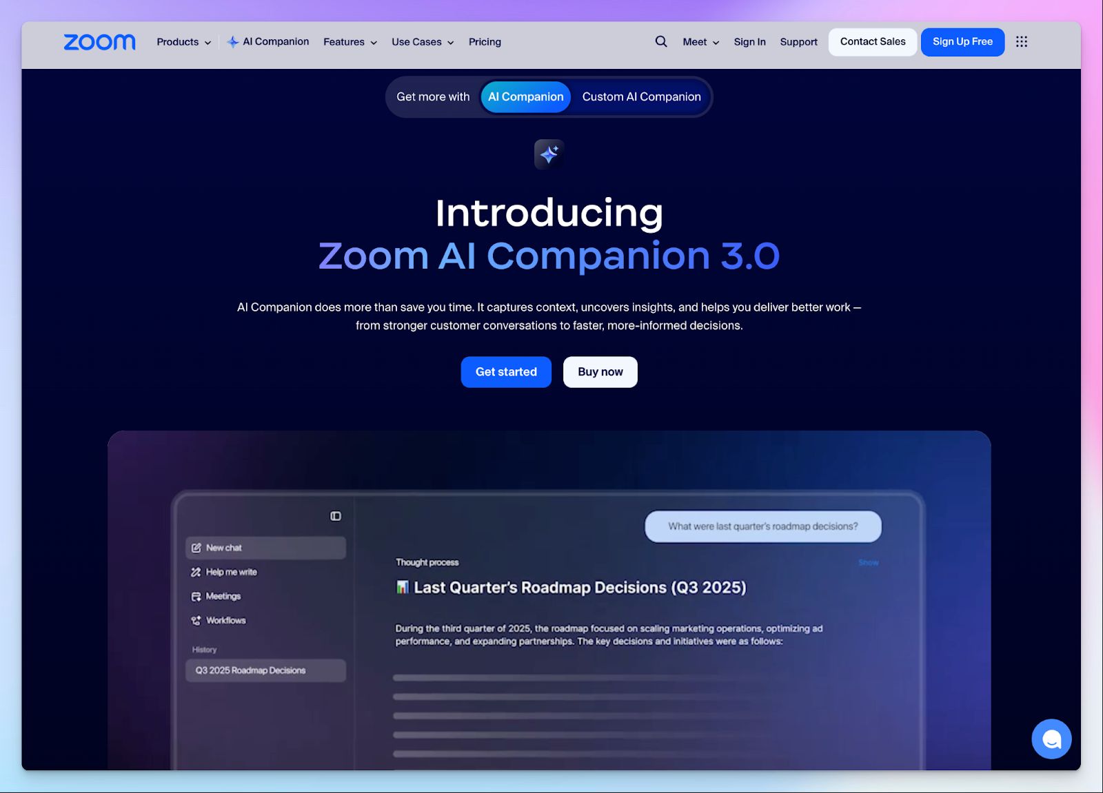 Zoom AI Companion - Copilot AI alternative for meeting note taking