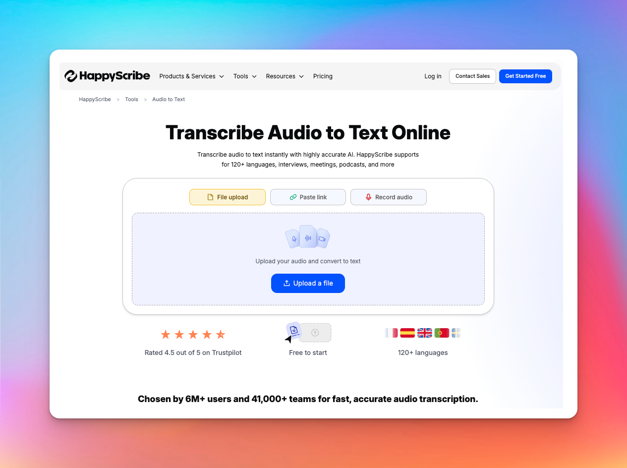 happyscribe transcription tool
