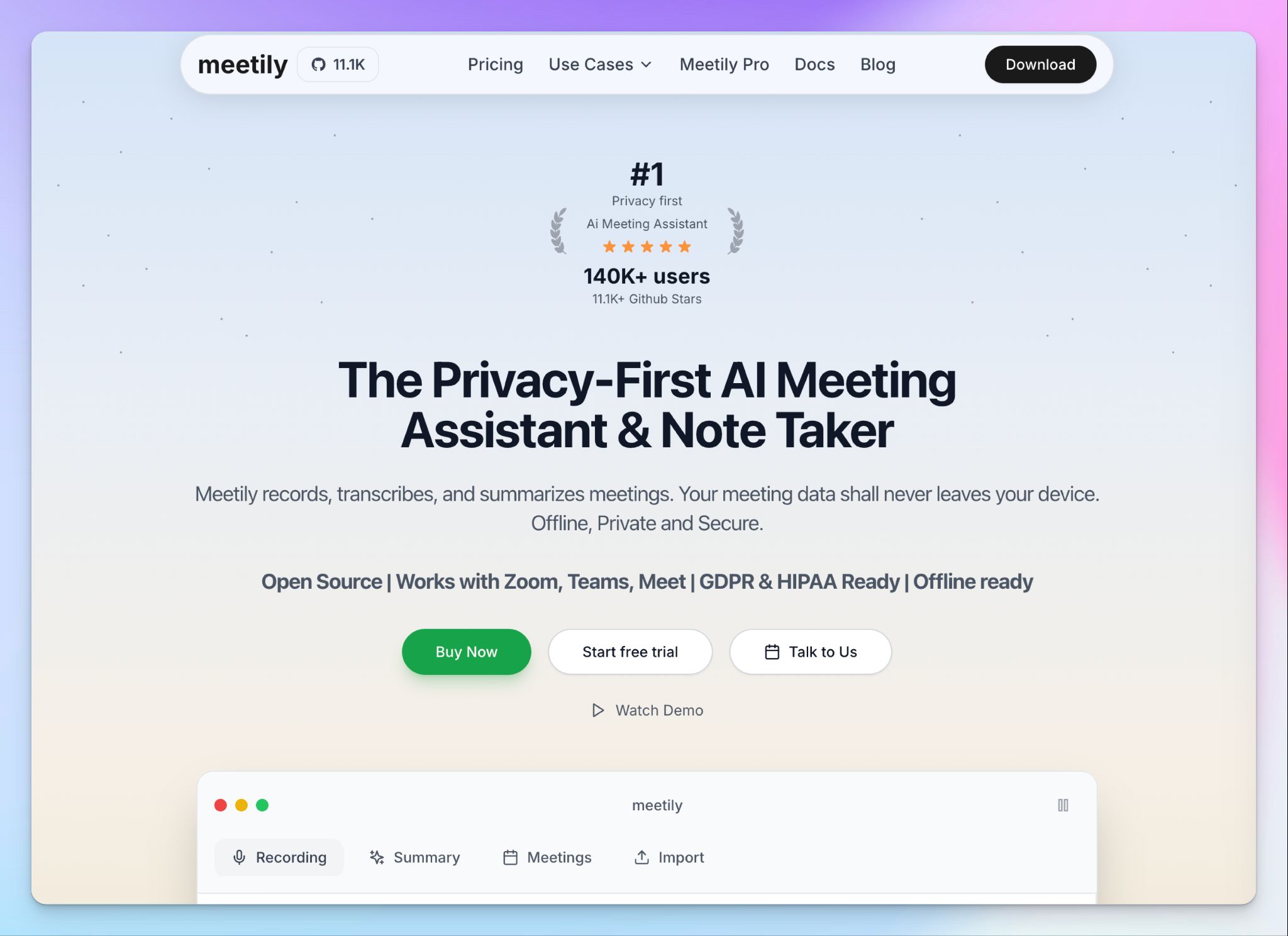 Meetliy is an AI meeting assistant for Zoom
