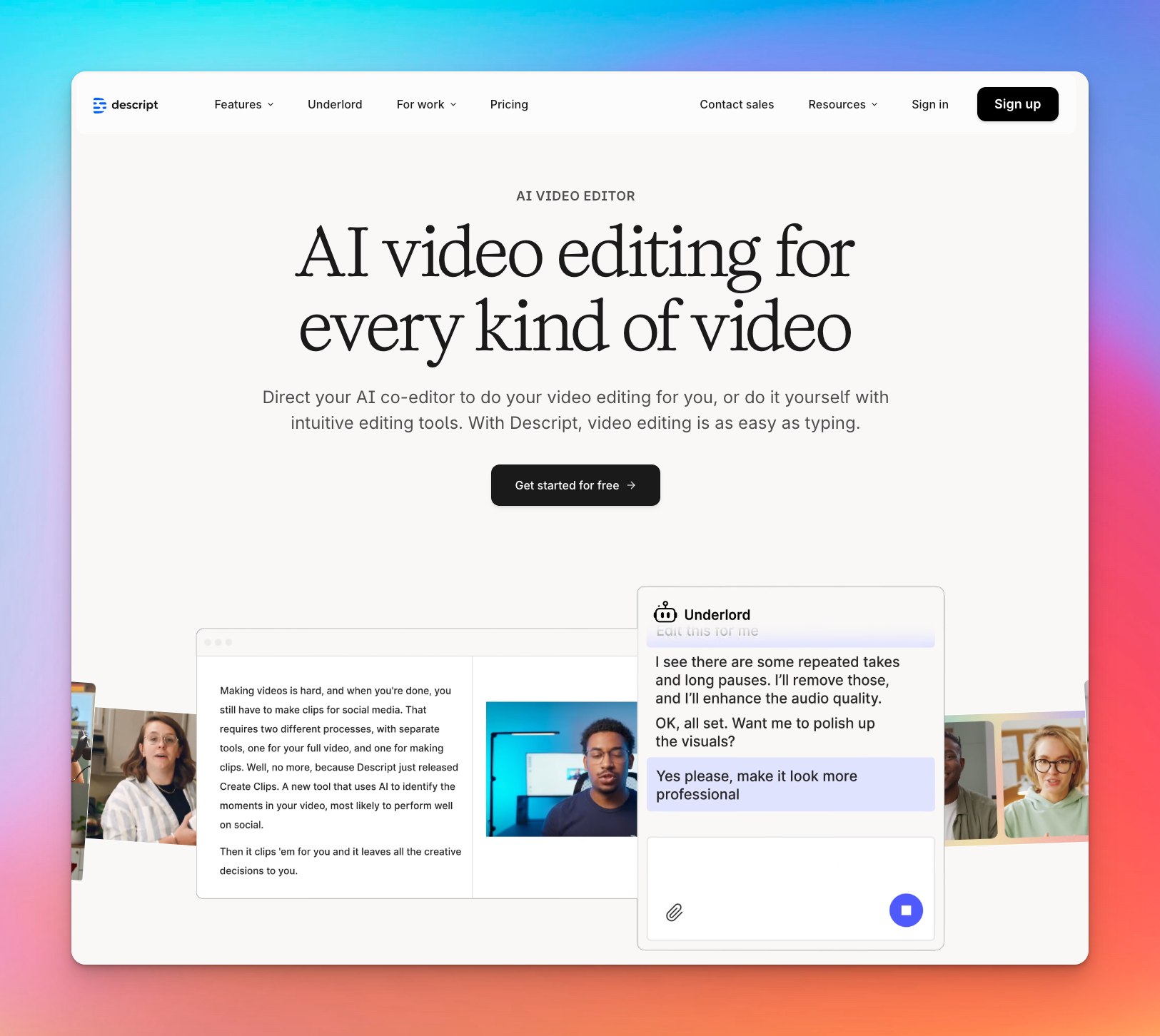 descript ai transcription tool