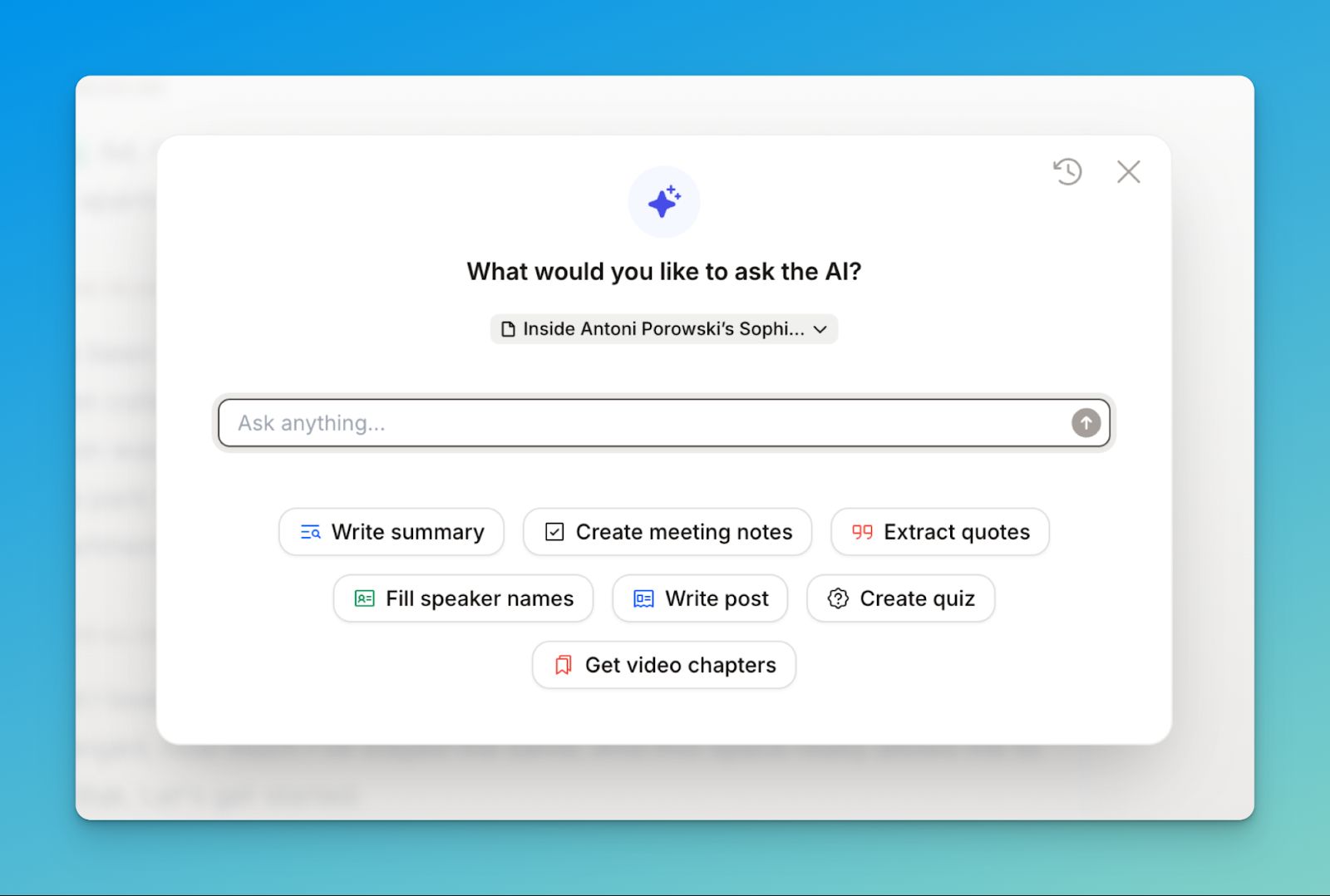 Happy Scribe’s Ask AI