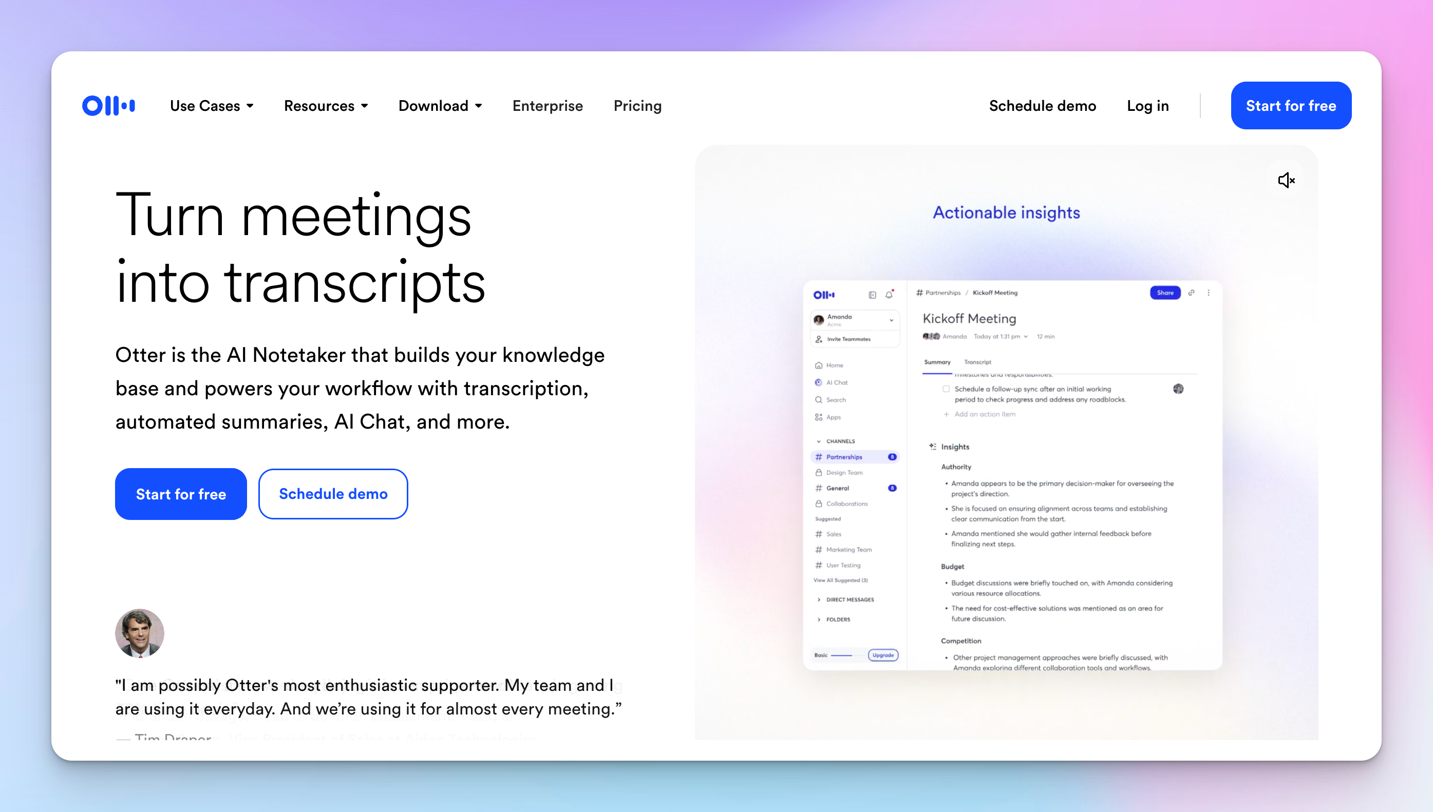 Otter AI - best free AI note taker