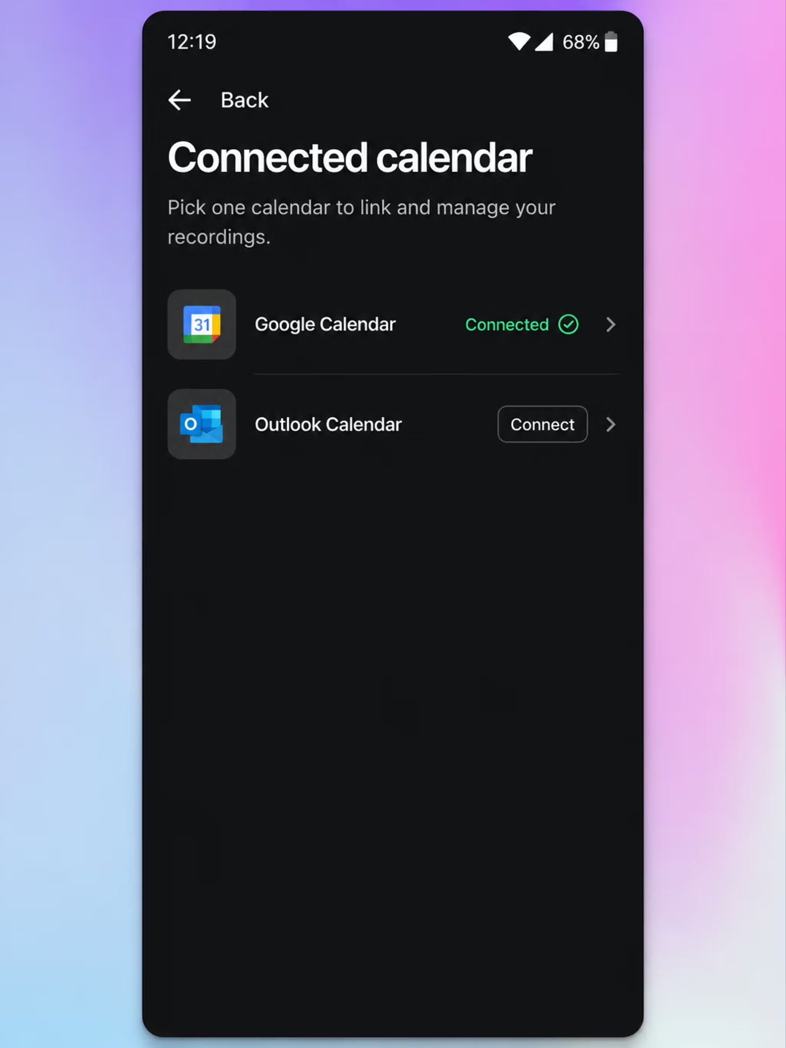 Join calendar meetings with HappyScribe Android app 