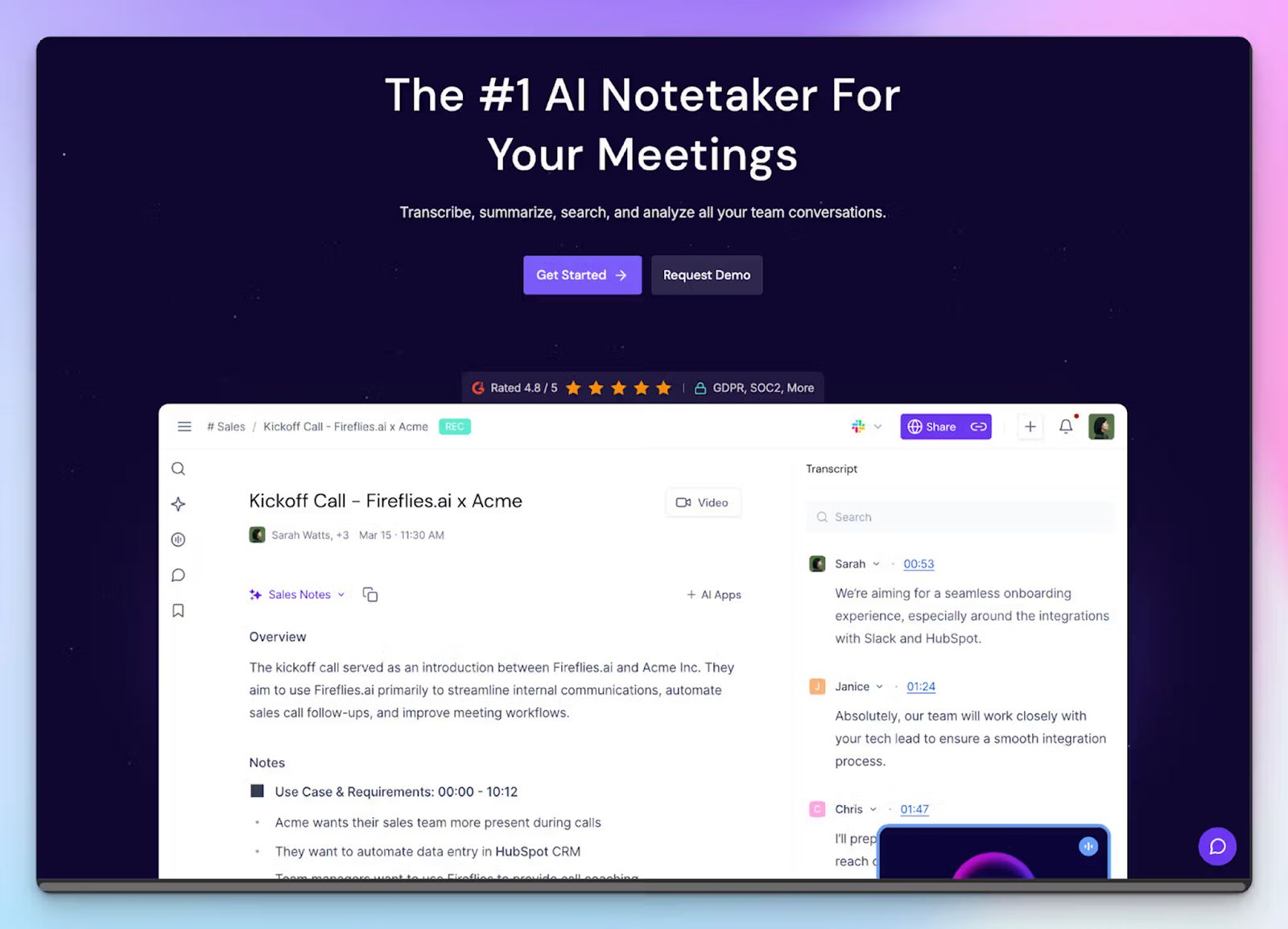 Fireflies - Fathom alternative for AI meeting notes