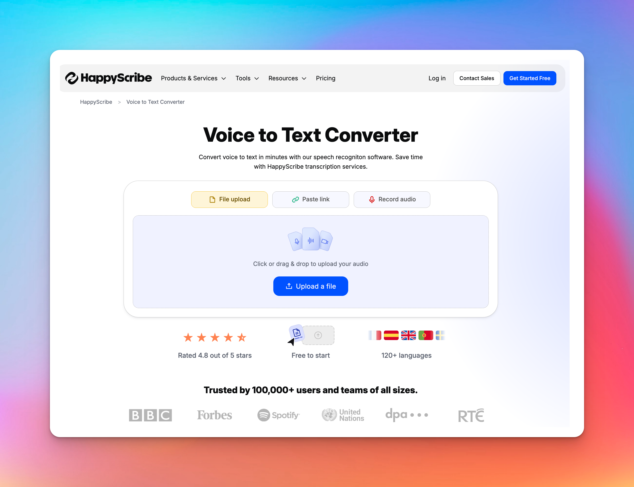 voice to text happyscribe