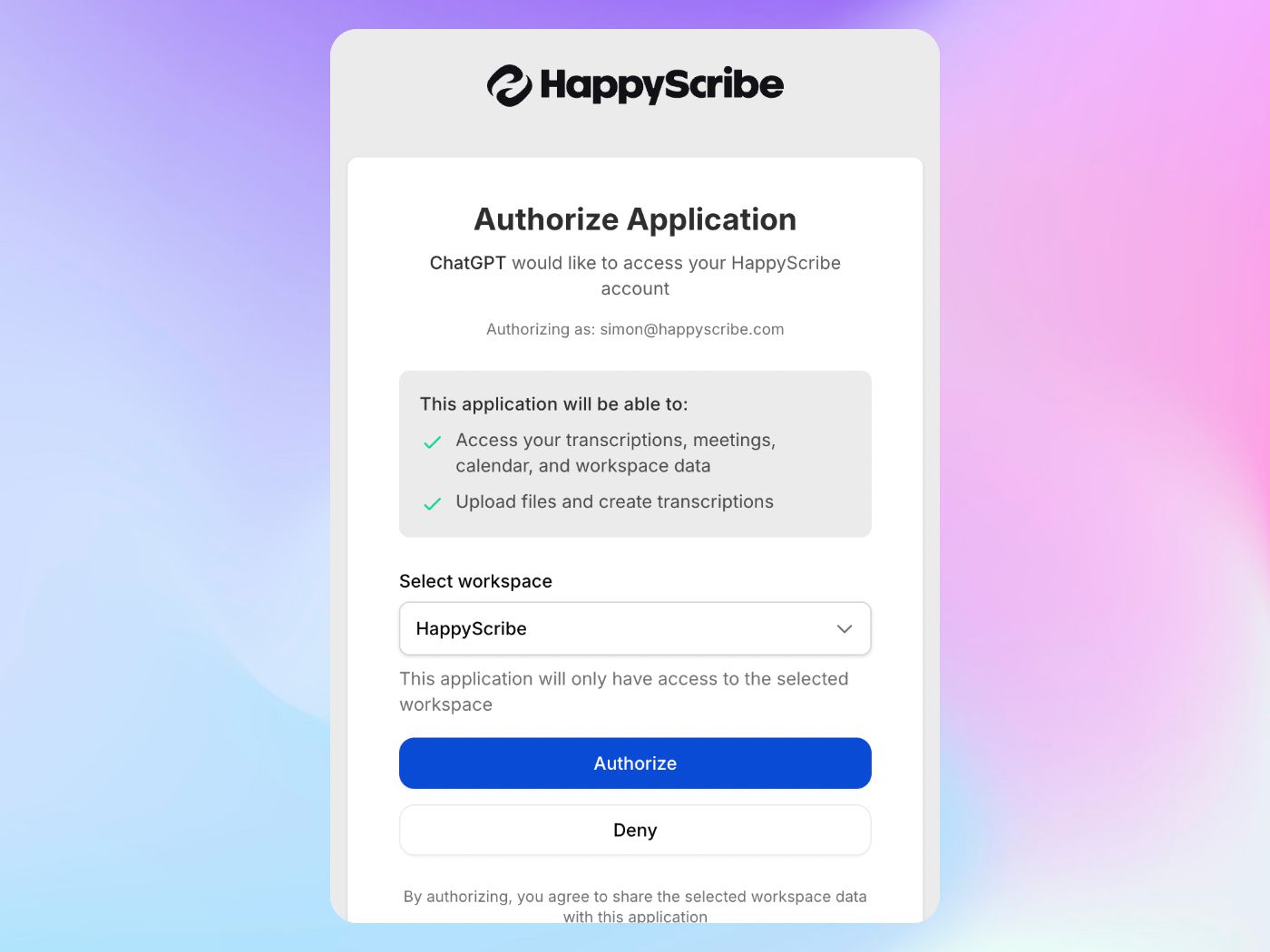 Connect HappyScribe to ChatGPT