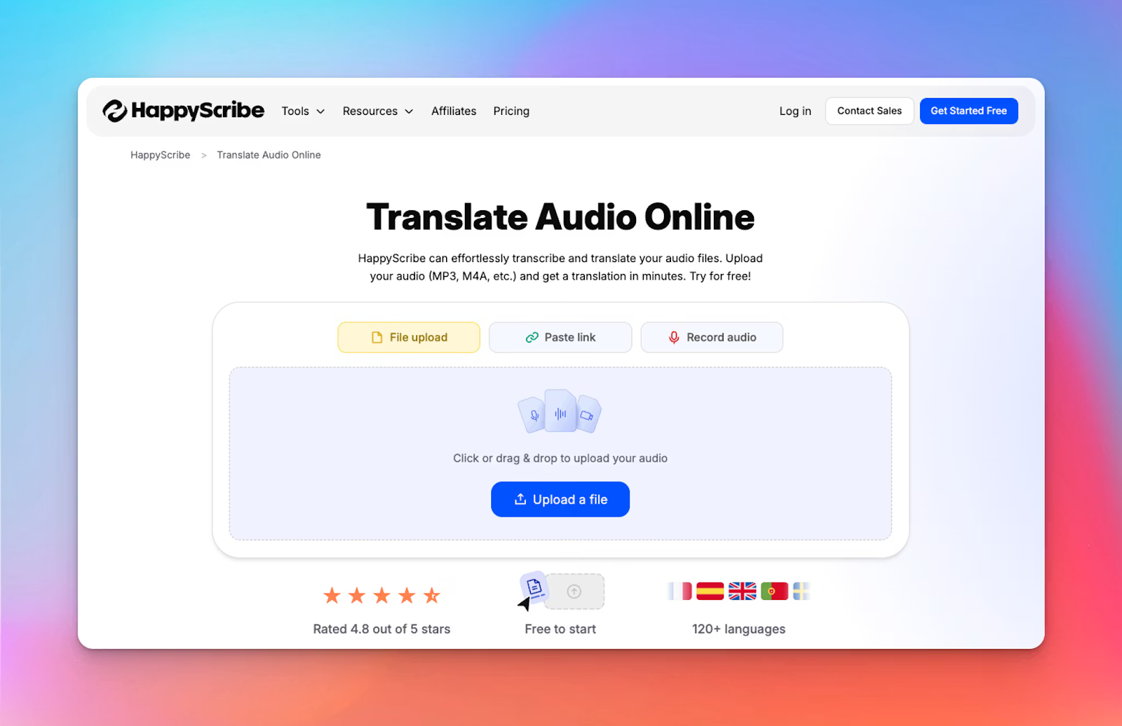ai translation tool happyscribe