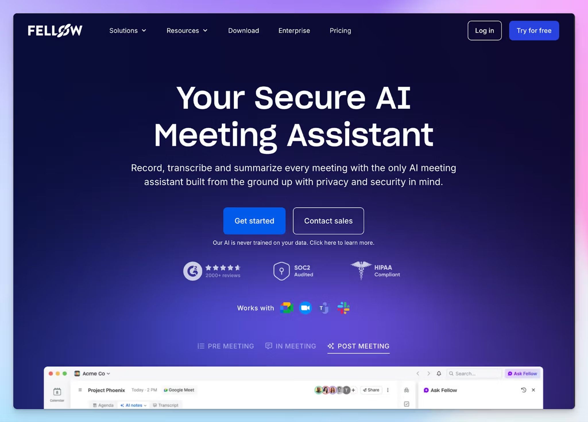 Fellow is one of the note takers for enterprises