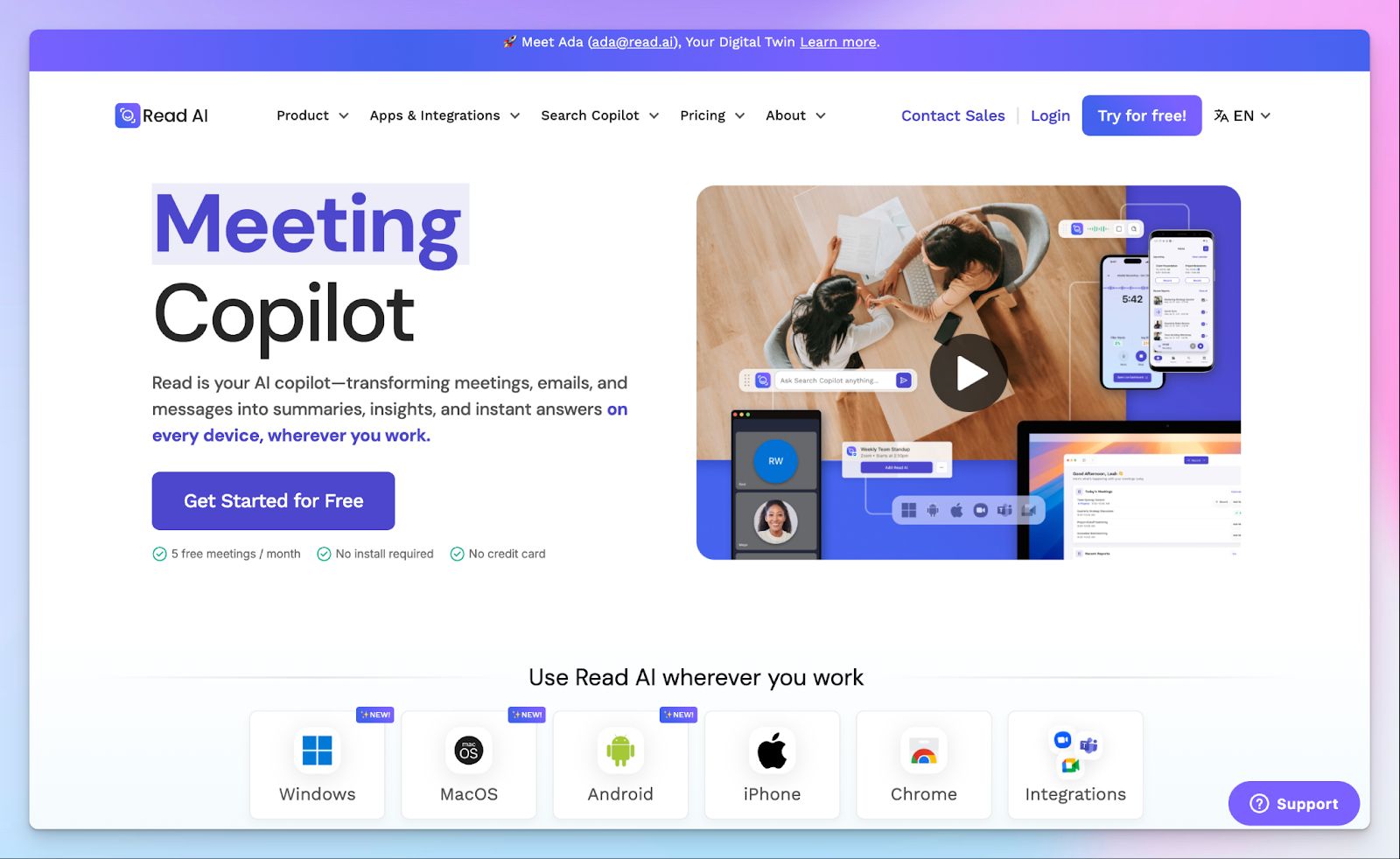 Read AI - Fathom alternative for AI meeting notes