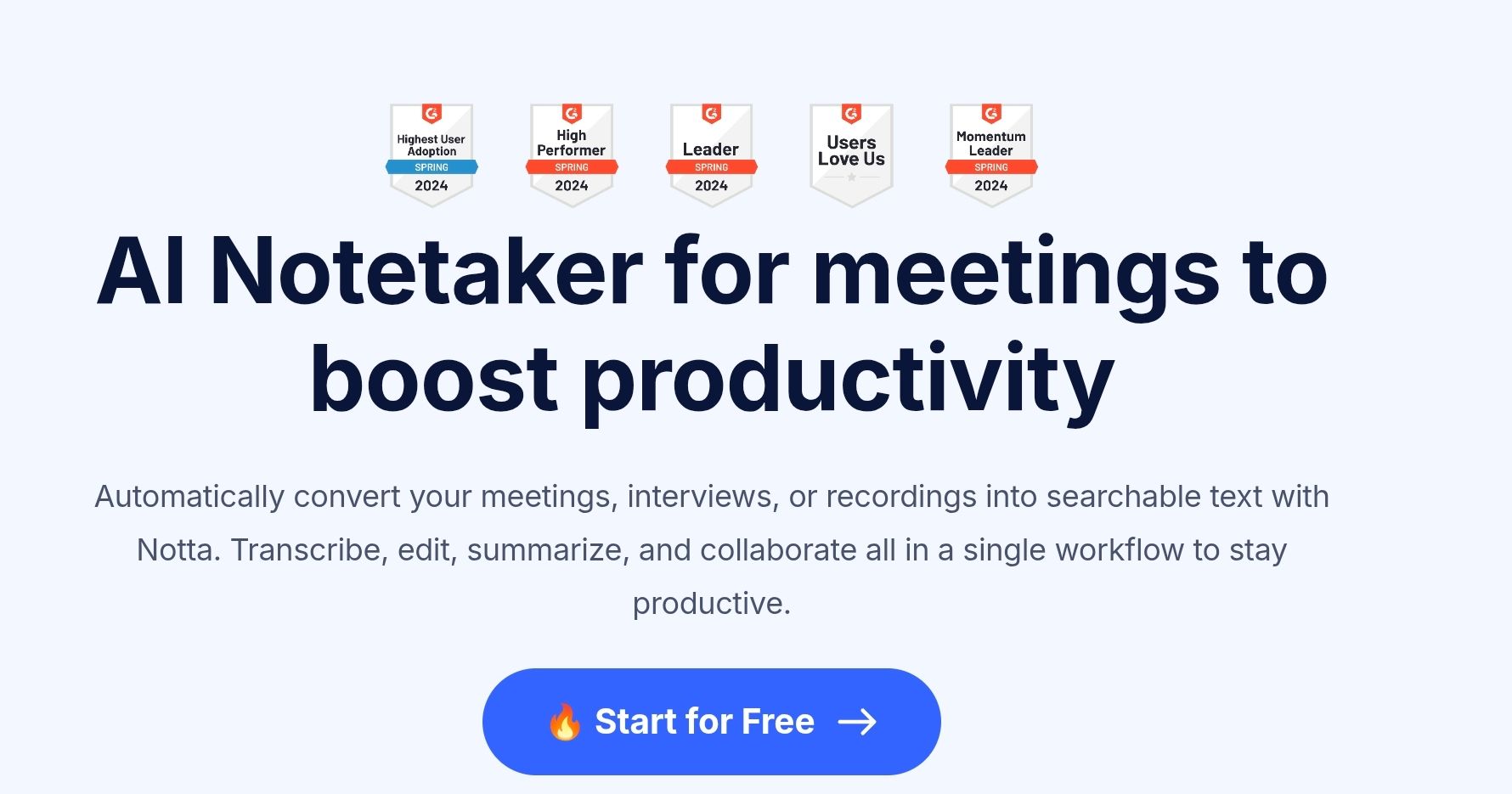 an image showing AI transcription tool NOtta
