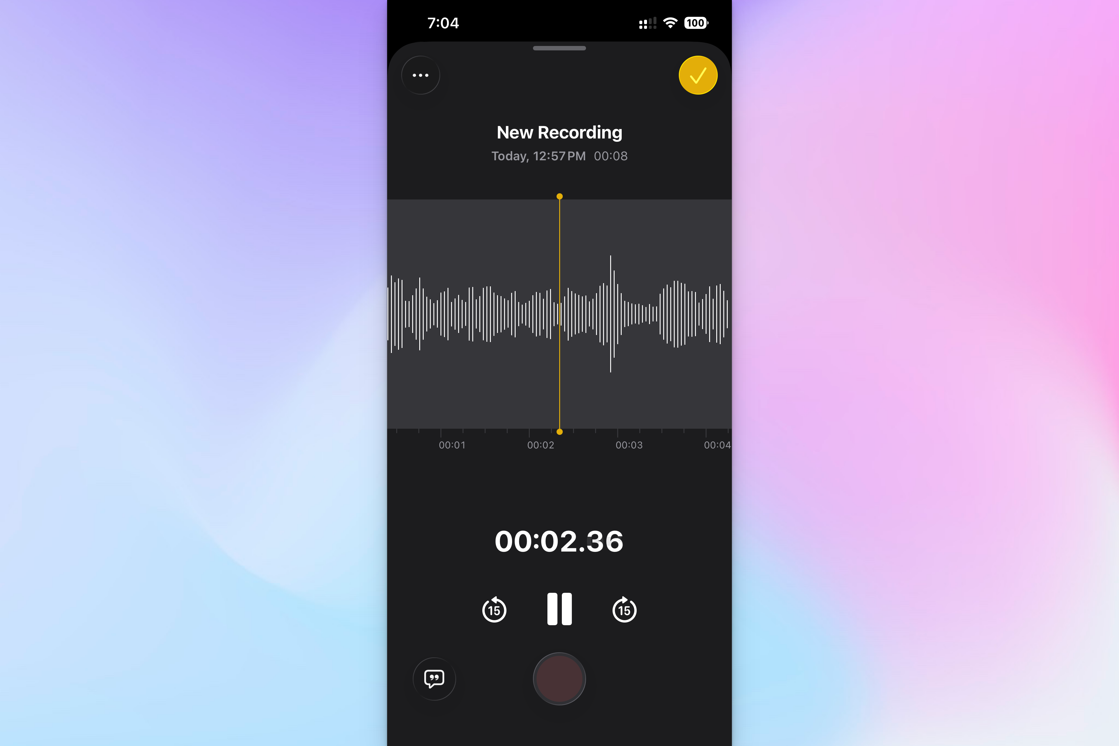 Transcribe audio with Apple Notes app