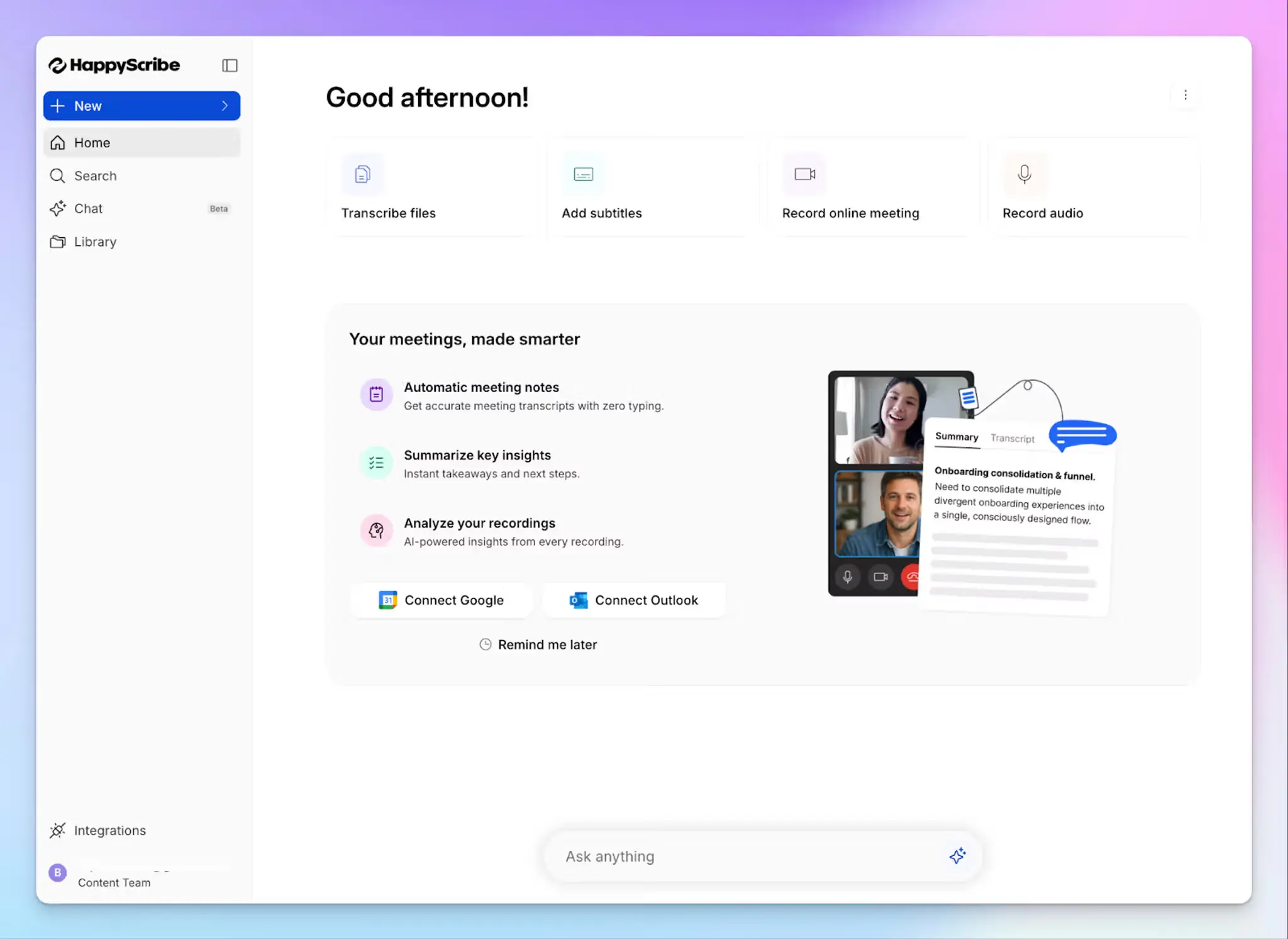HappyScribe AI note taker is the best Noota alternative for meeting note taking