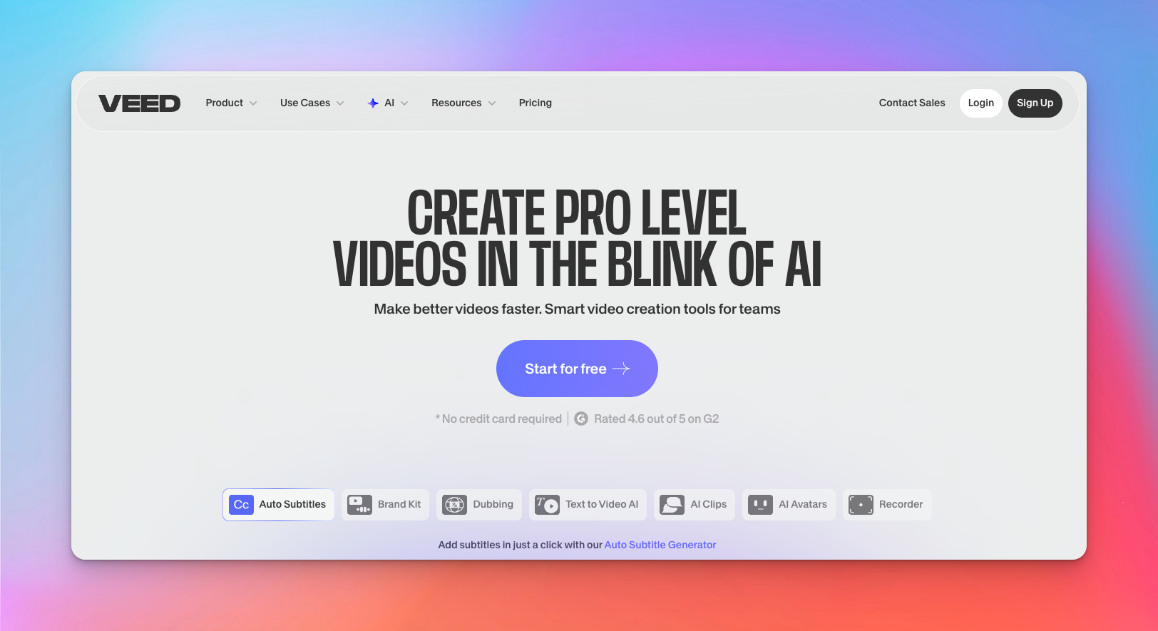 veed.io ai tool for transcription
