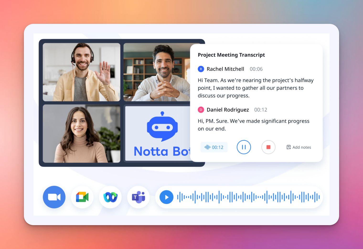 Notta - Best AI note taker for market research