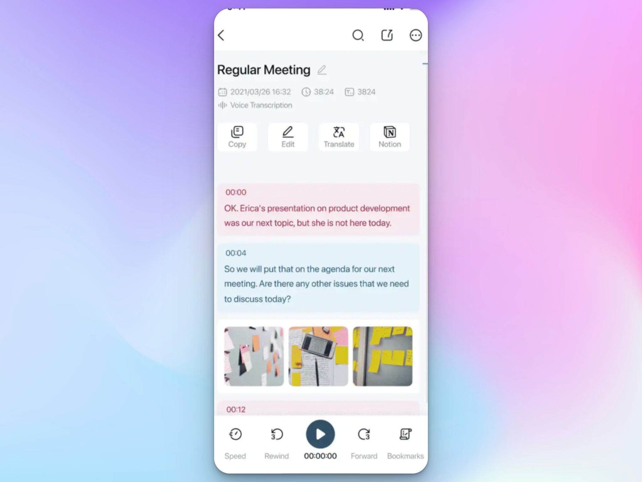 Notta is an Android meeting note taker app
