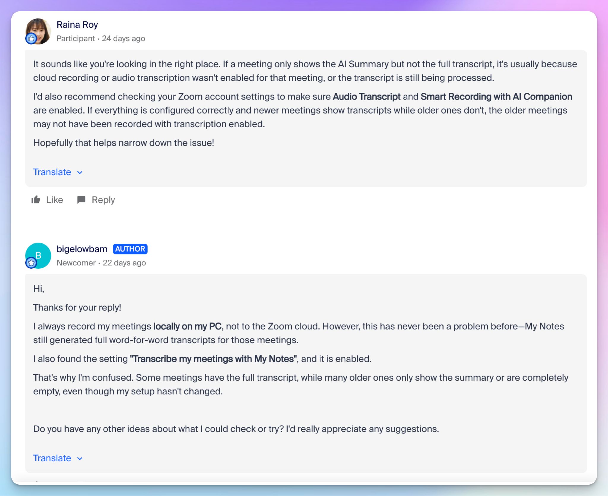 Zoom My Notes has too many product and UI changes