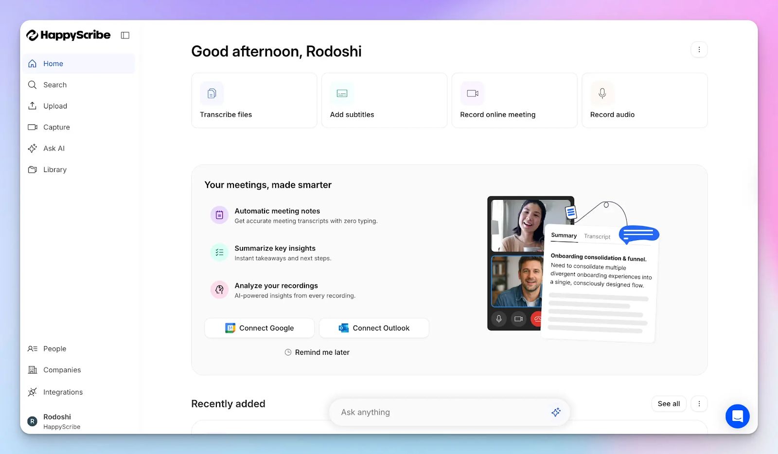 HappyScribe is the best Bluedot AI alternative for meeting notes