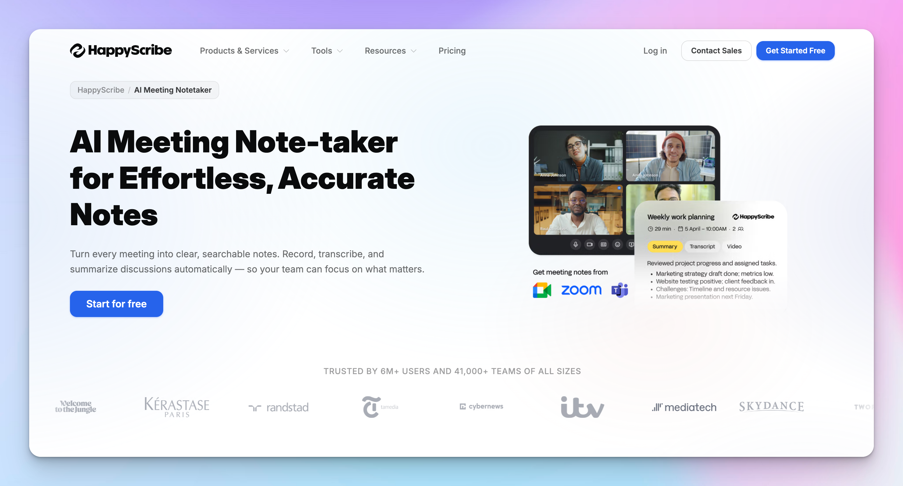 HappyScribe, the best Circleback alternative