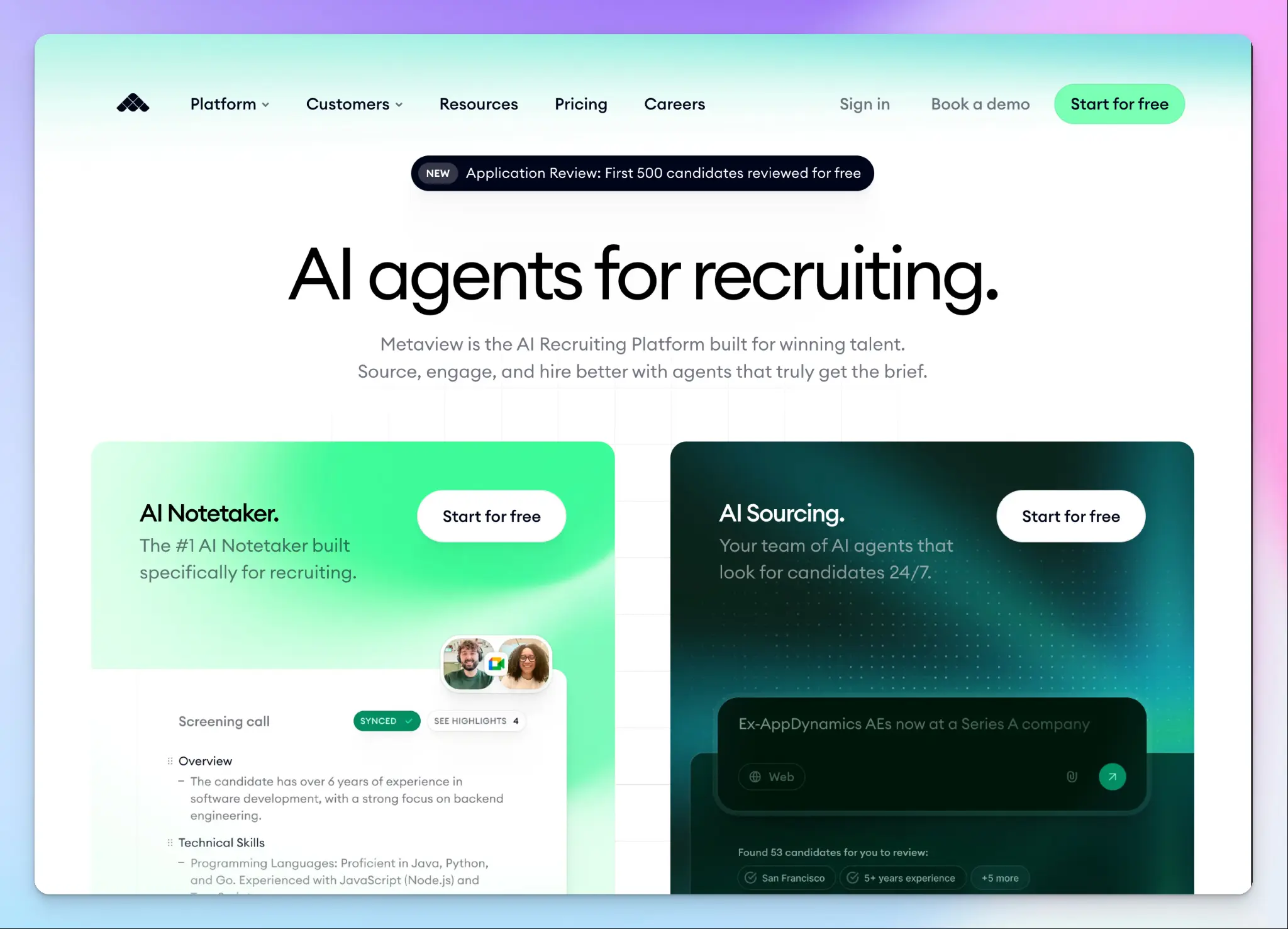 Metaview - Noota AI alternative for meeting note taking