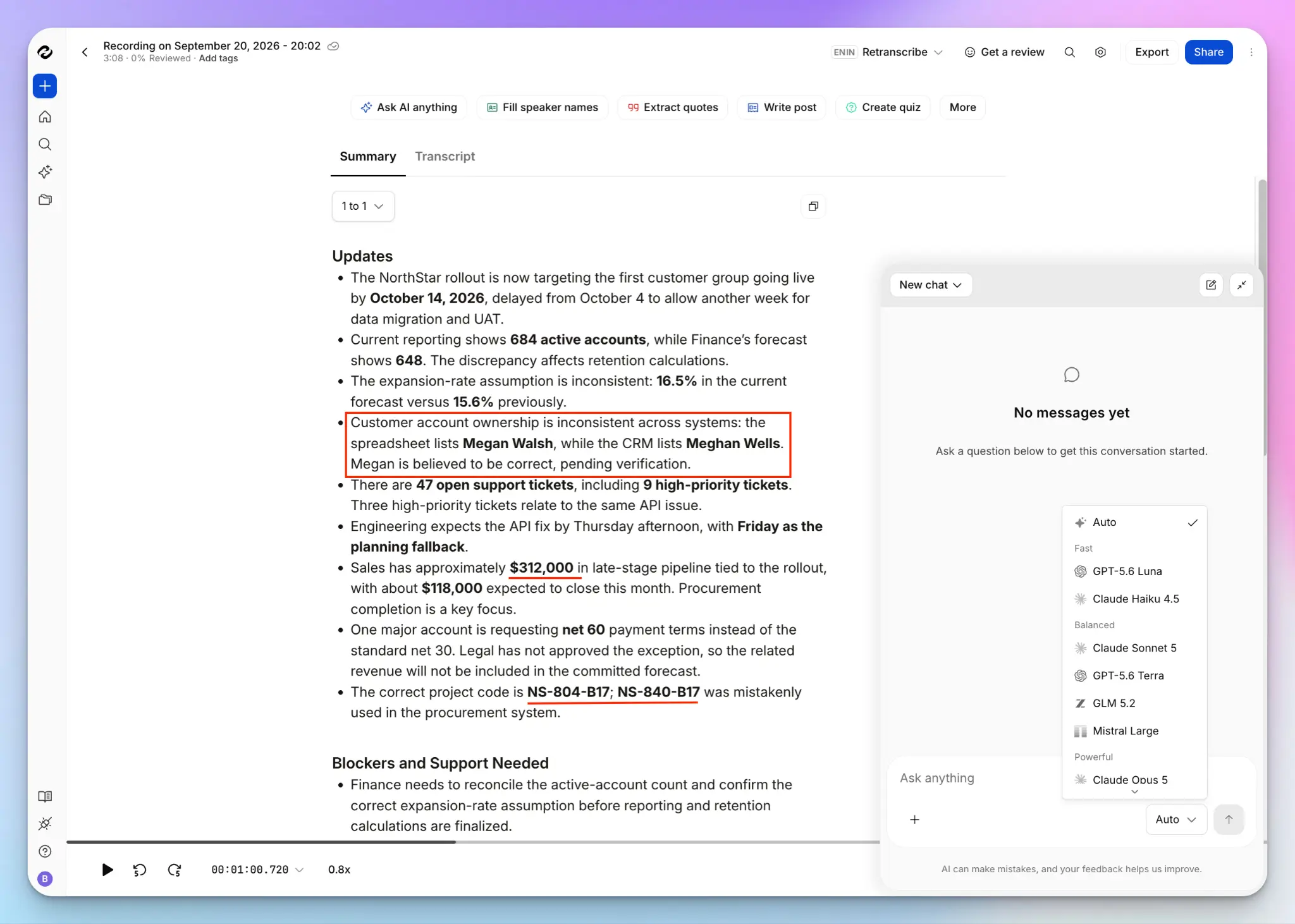 HappyScribe meeting note taker generates accurate notes and summaries