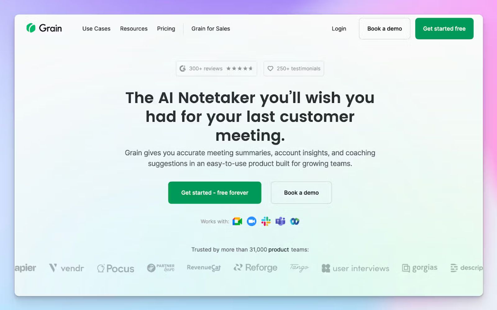 Grain AI is an AI note taker for UK users