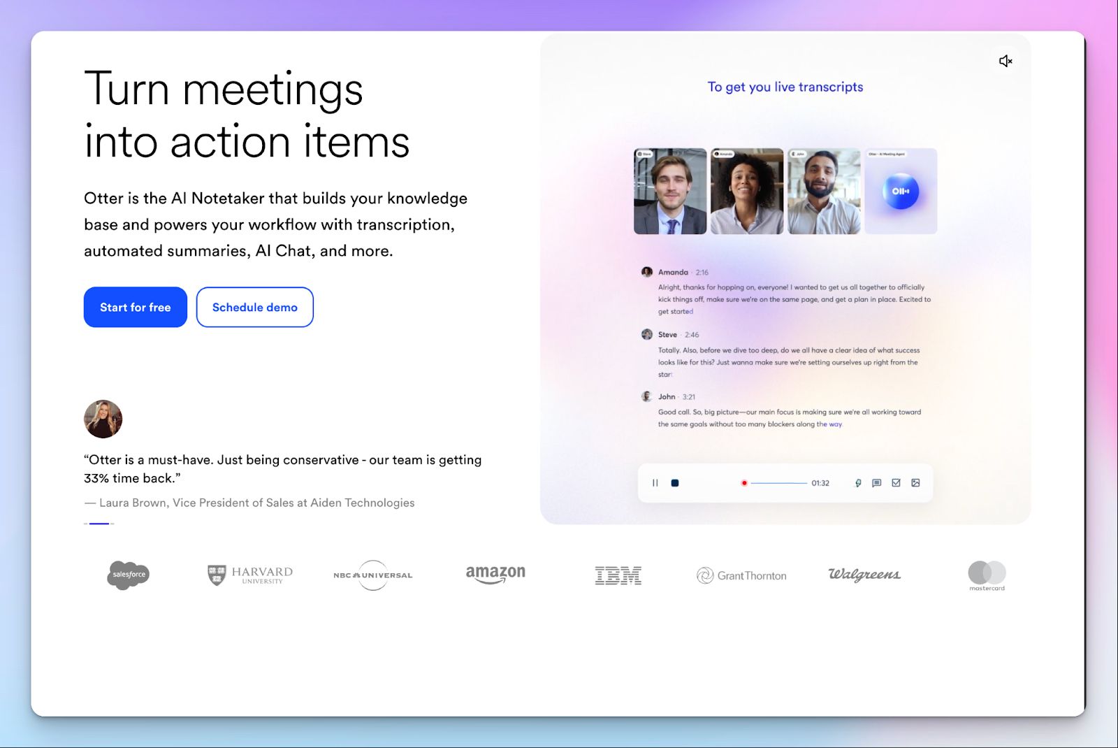 Otter - tl;dv alternative for AI note taker