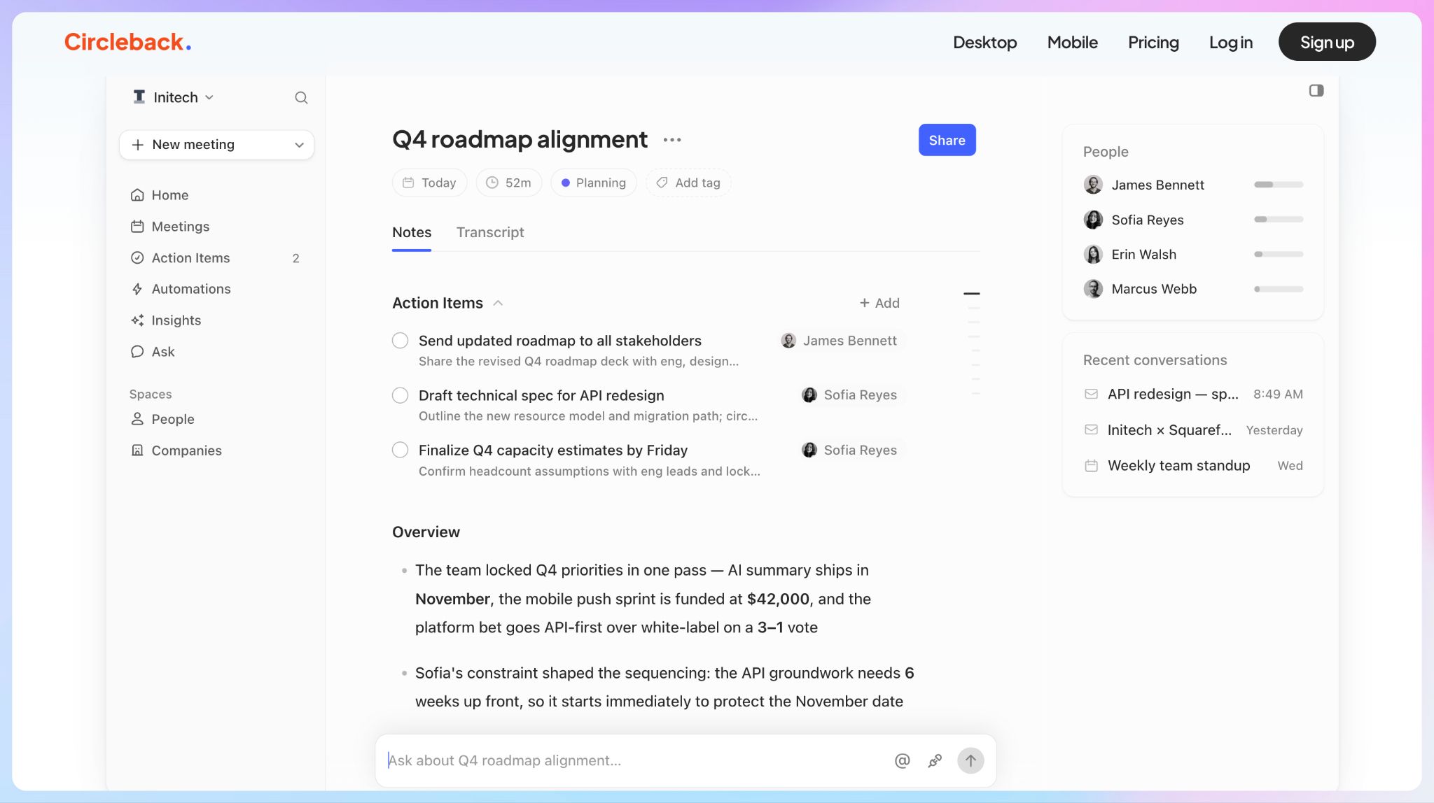 Circlback - AI meeting minutes generator 