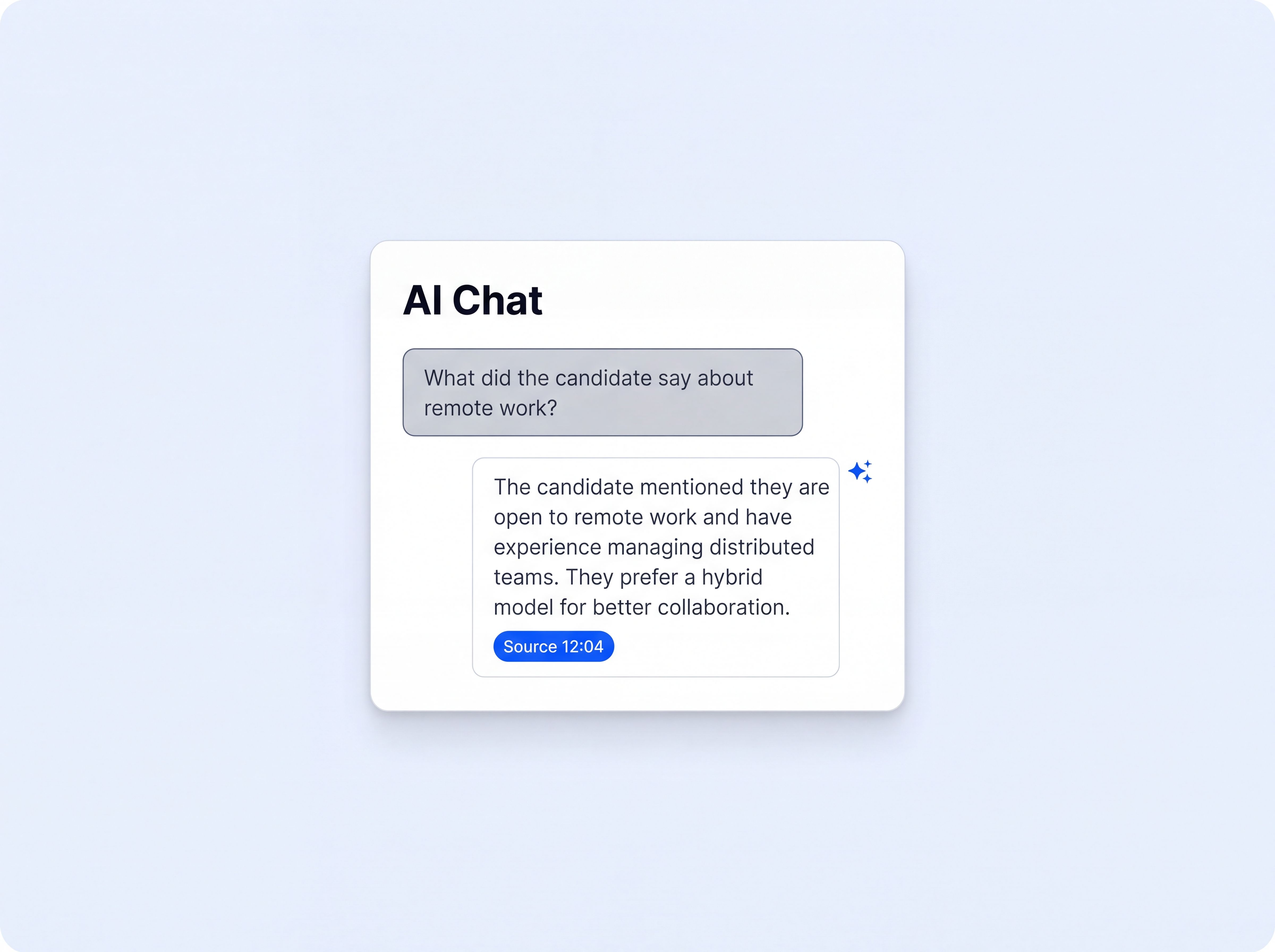 AI Chat interface mockup
