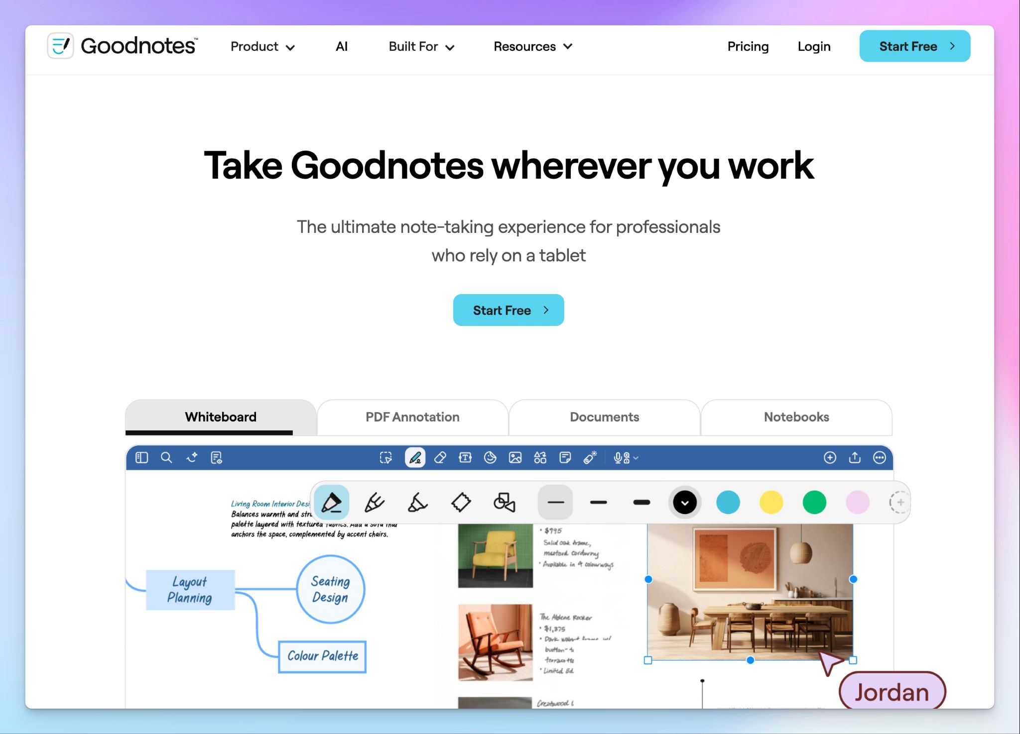 Goodnotes ist eine App zum Aufzeichnen von Vorlesungen fuer Studierende