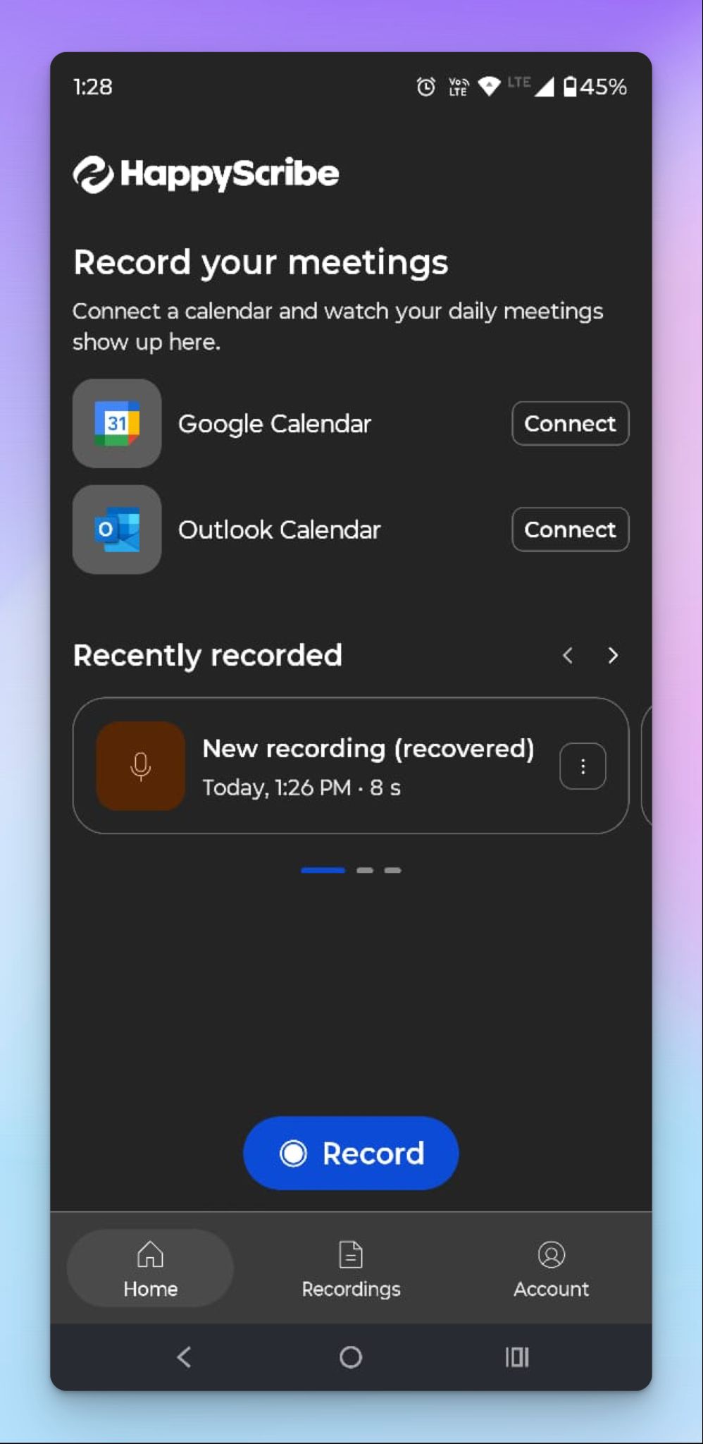 HappyScribe app is the best way to transcribe audio in Android phones