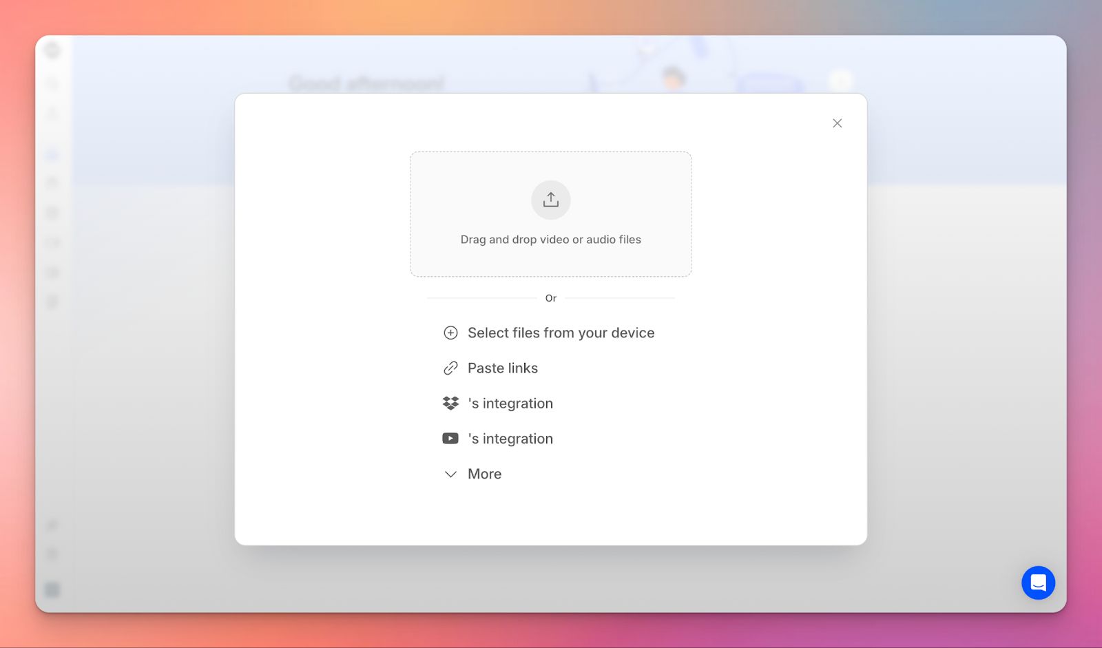 Uploading file to happyscribe