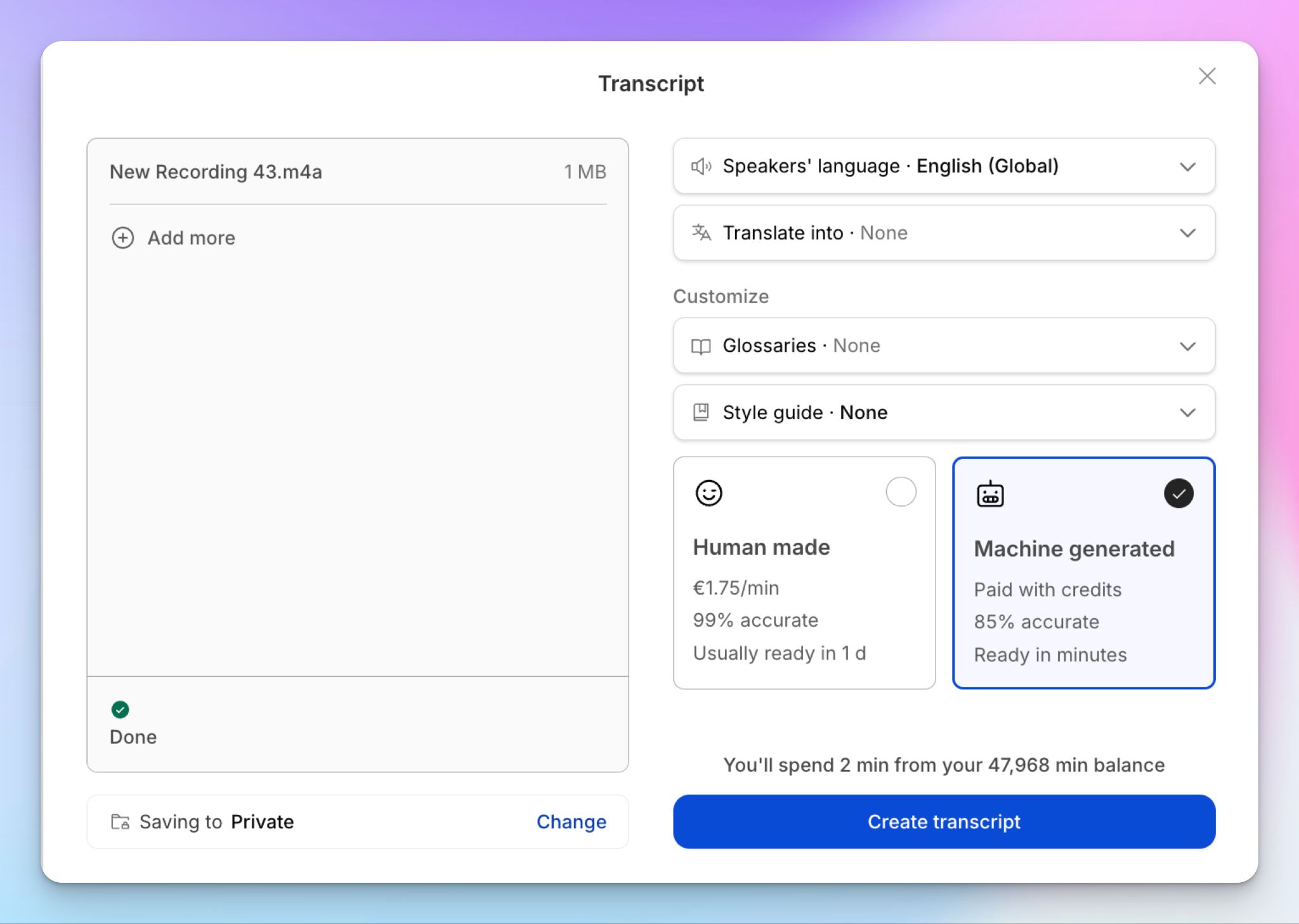 HappyScribe – KI für Tempo und menschliche Expertenservices für Genauigkeit