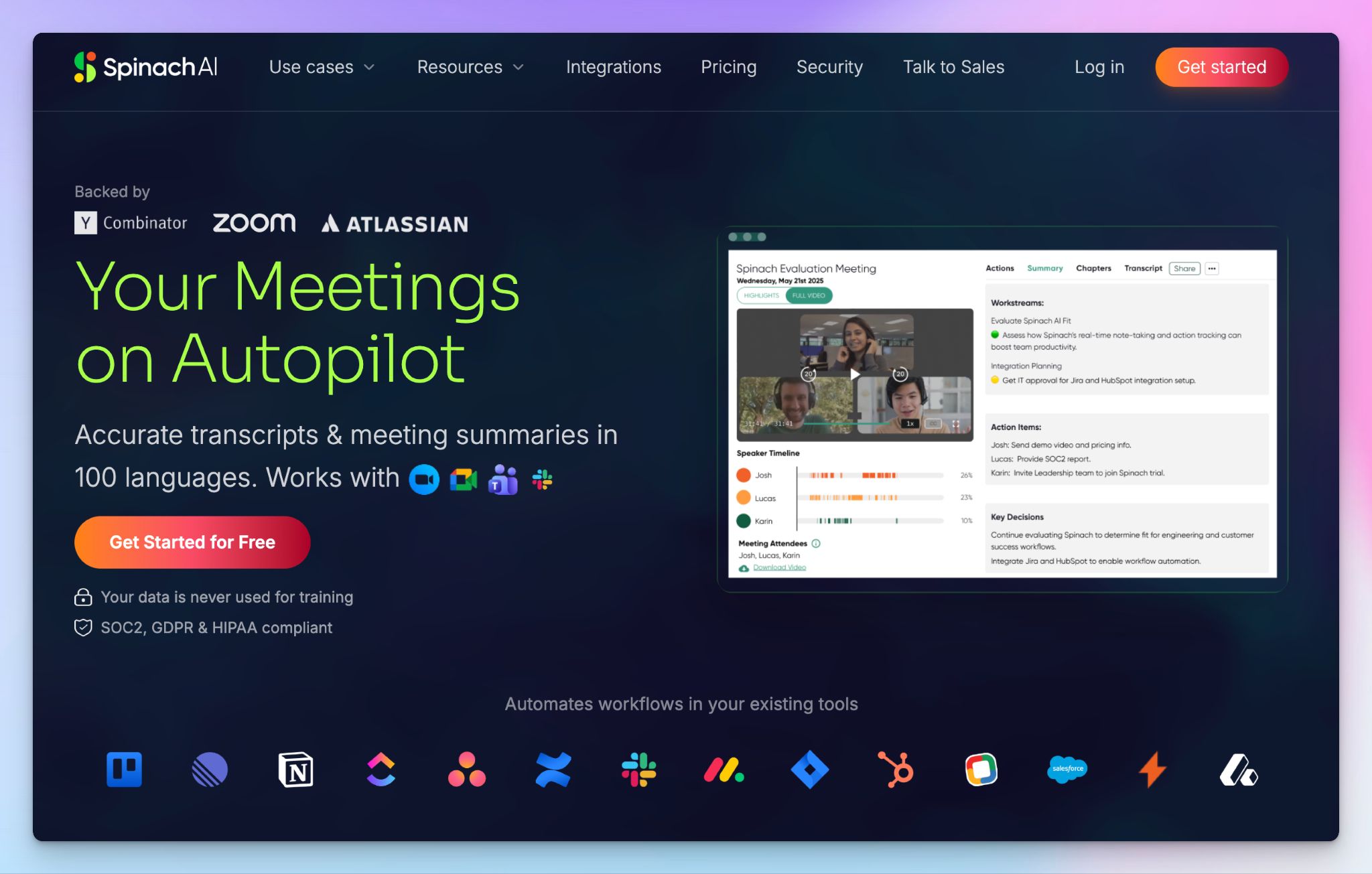 Spinach AI - Fellow alternative for meeting notes