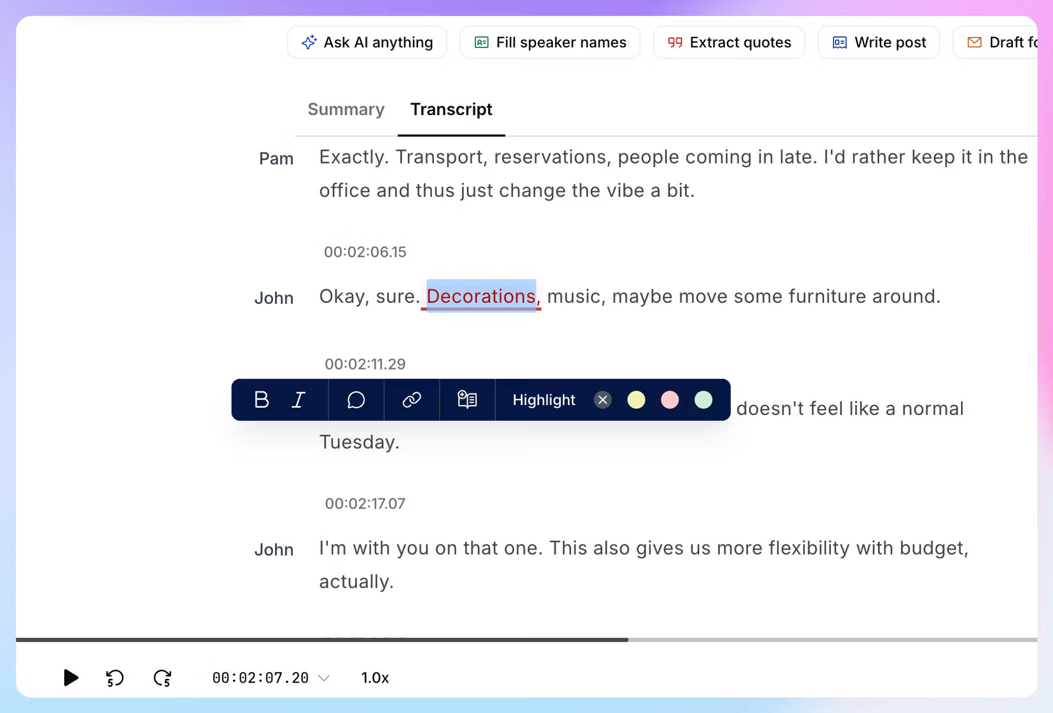 Generate 95%+ accurate meeting notes with HappyScribe