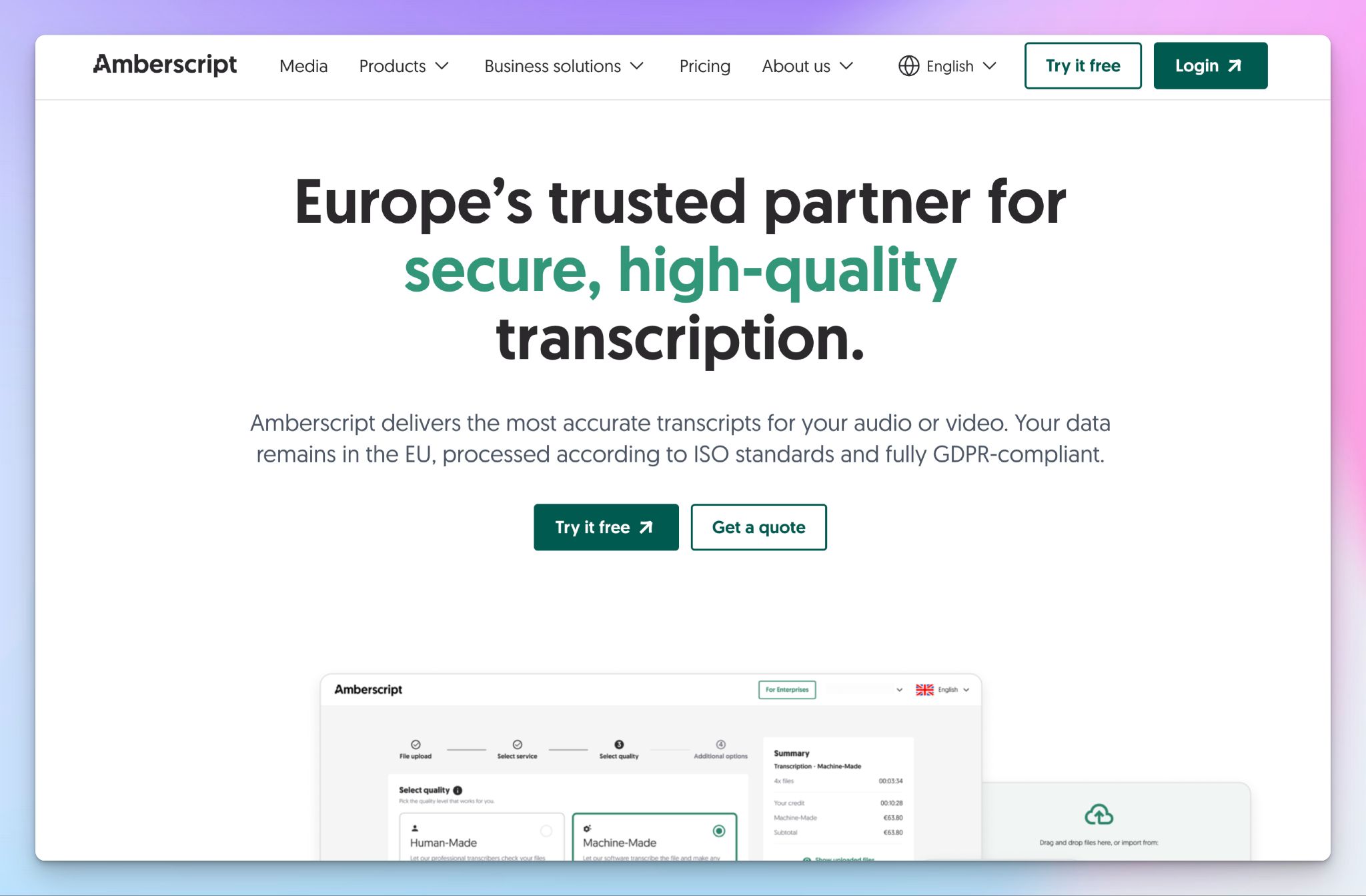 Amberscript is a transcription software for qualitative research