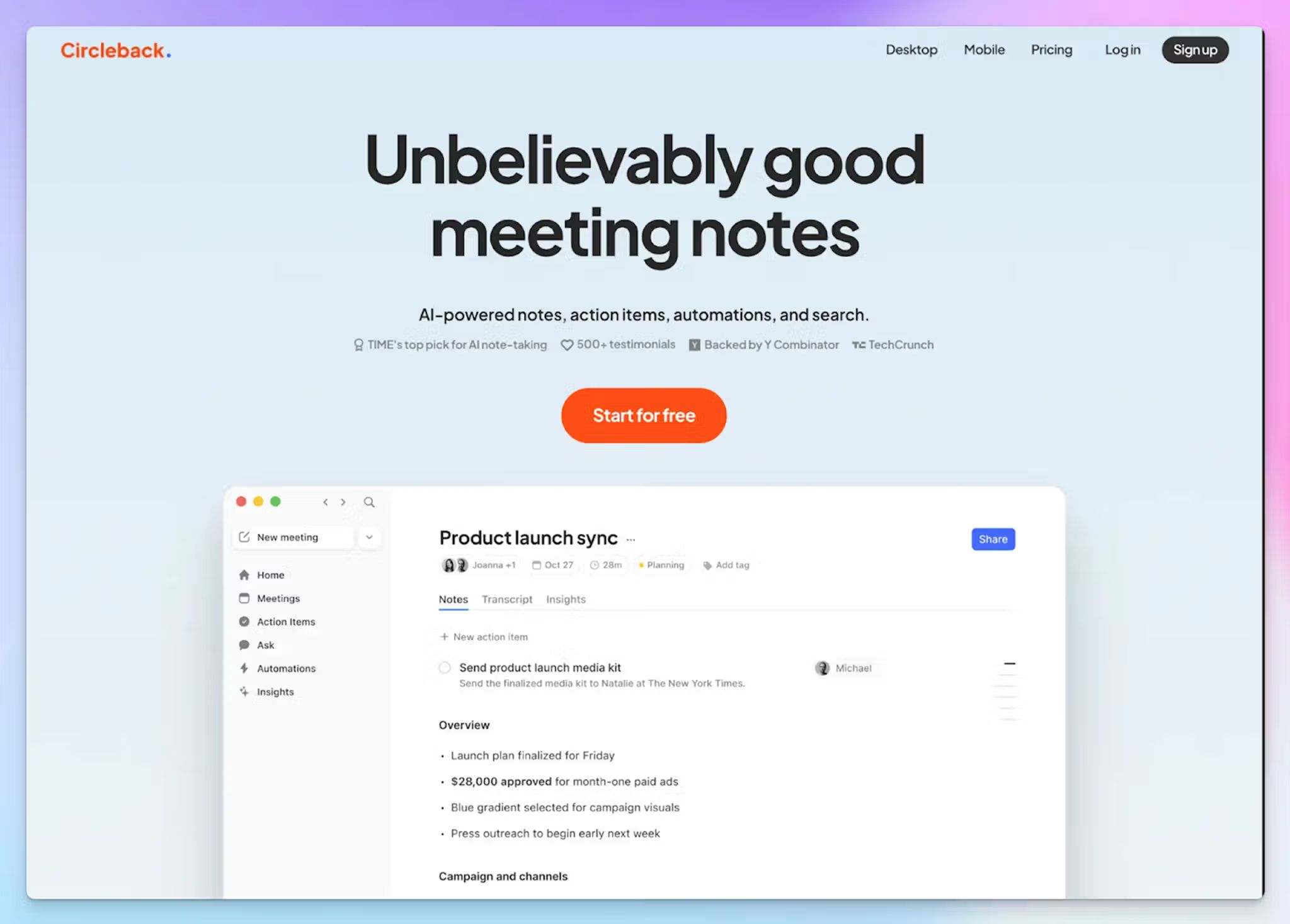 Circleback AI - MeetGeek alternative