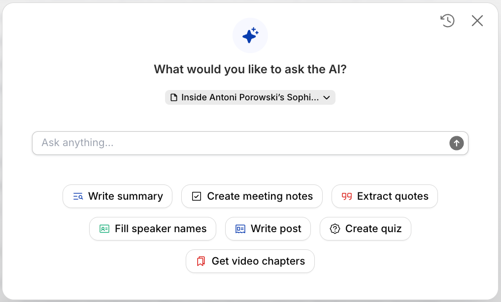 ask ai happyscribe feature
