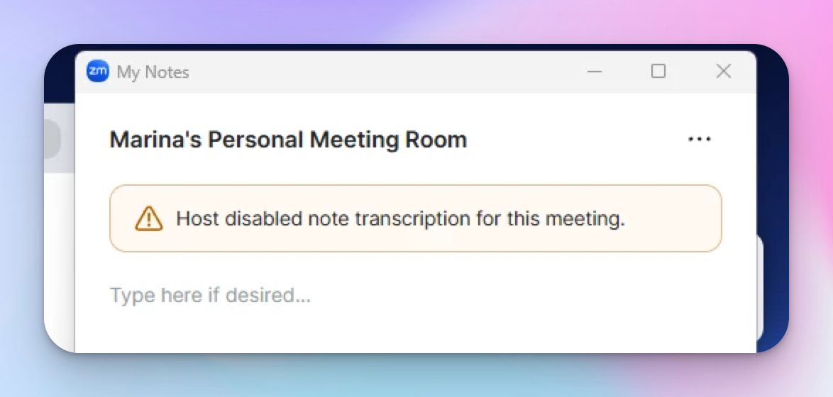 Zoom meeting host controls your My Notes