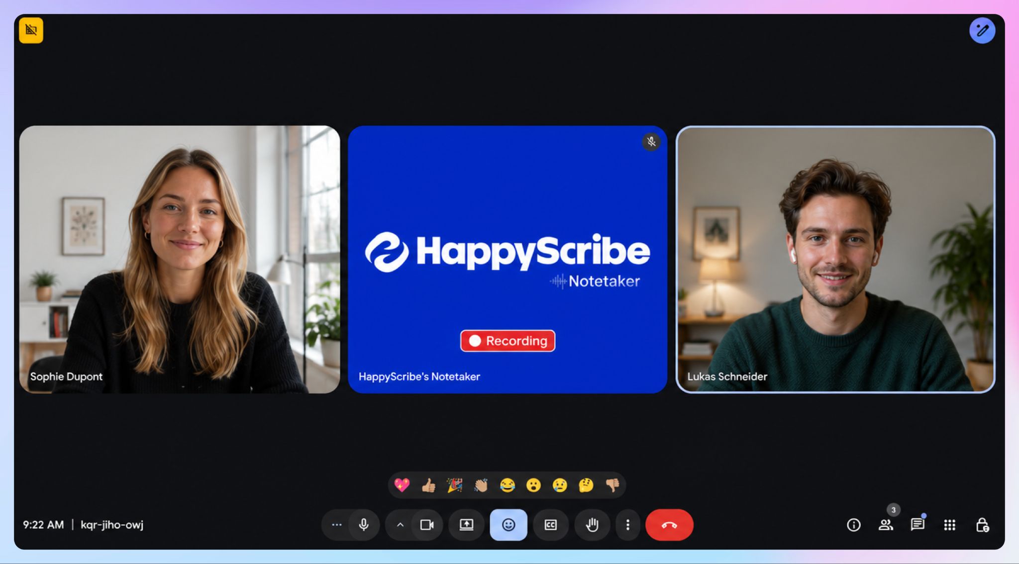 HappyScribe AI note taker