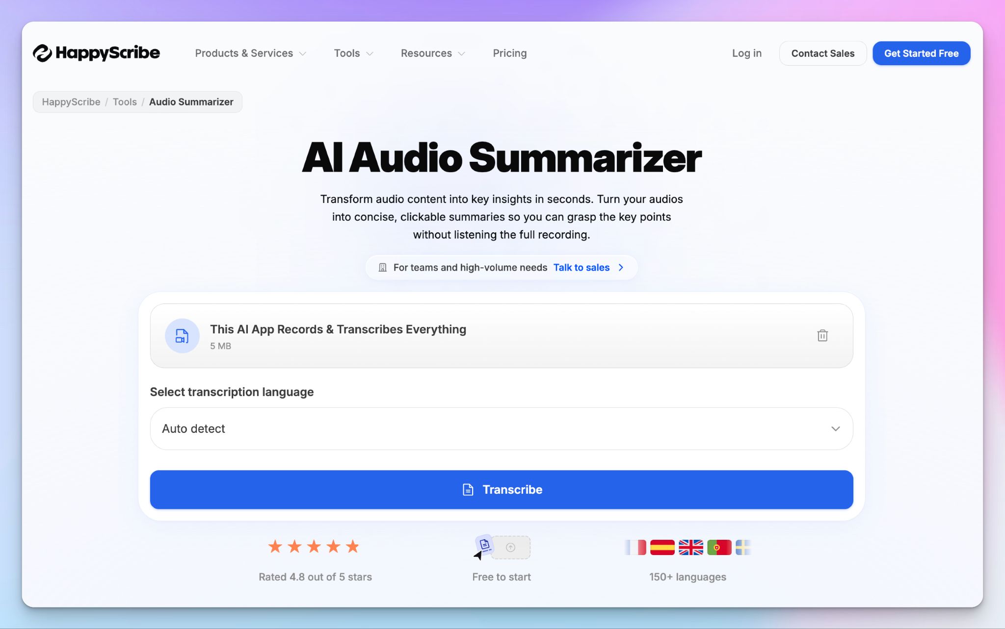 Summarize audio quickly and accurately with HappyScribe 