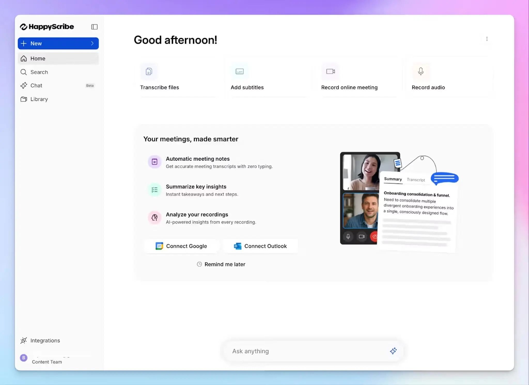 HappyScribe AI is the best way to take notes in MS Teams meetings